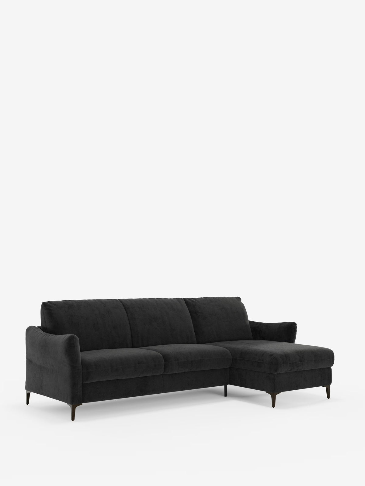 Dalia canapé-lit avec méridienne coffre de rangement et matelas de 18 cm de hauteur - pieds hauts et tissu anti-taches T30