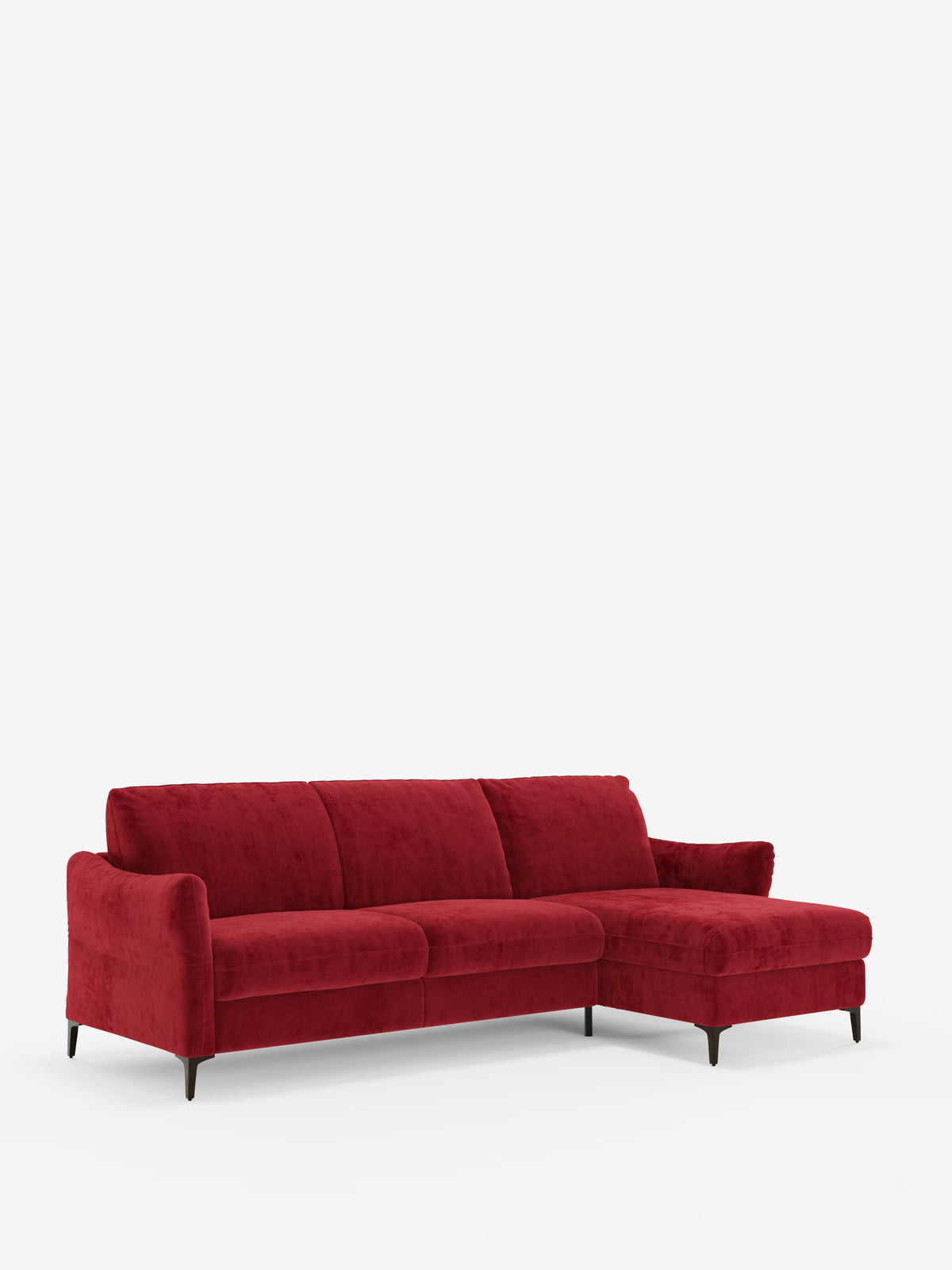 Dalia canapé-lit avec méridienne coffre de rangement et matelas de 18 cm de hauteur - pieds hauts et tissu anti-taches T30