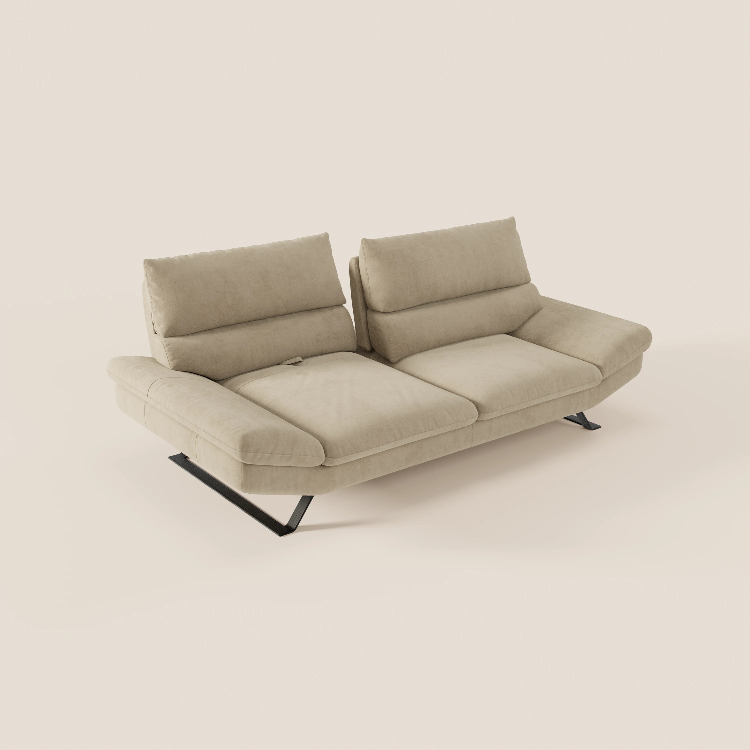 Eclipse Divano dal design moderno 2 e 3 posti con schienali traslanti - piedini alti in elegante microfibra smacchiabile T11 - divani.store