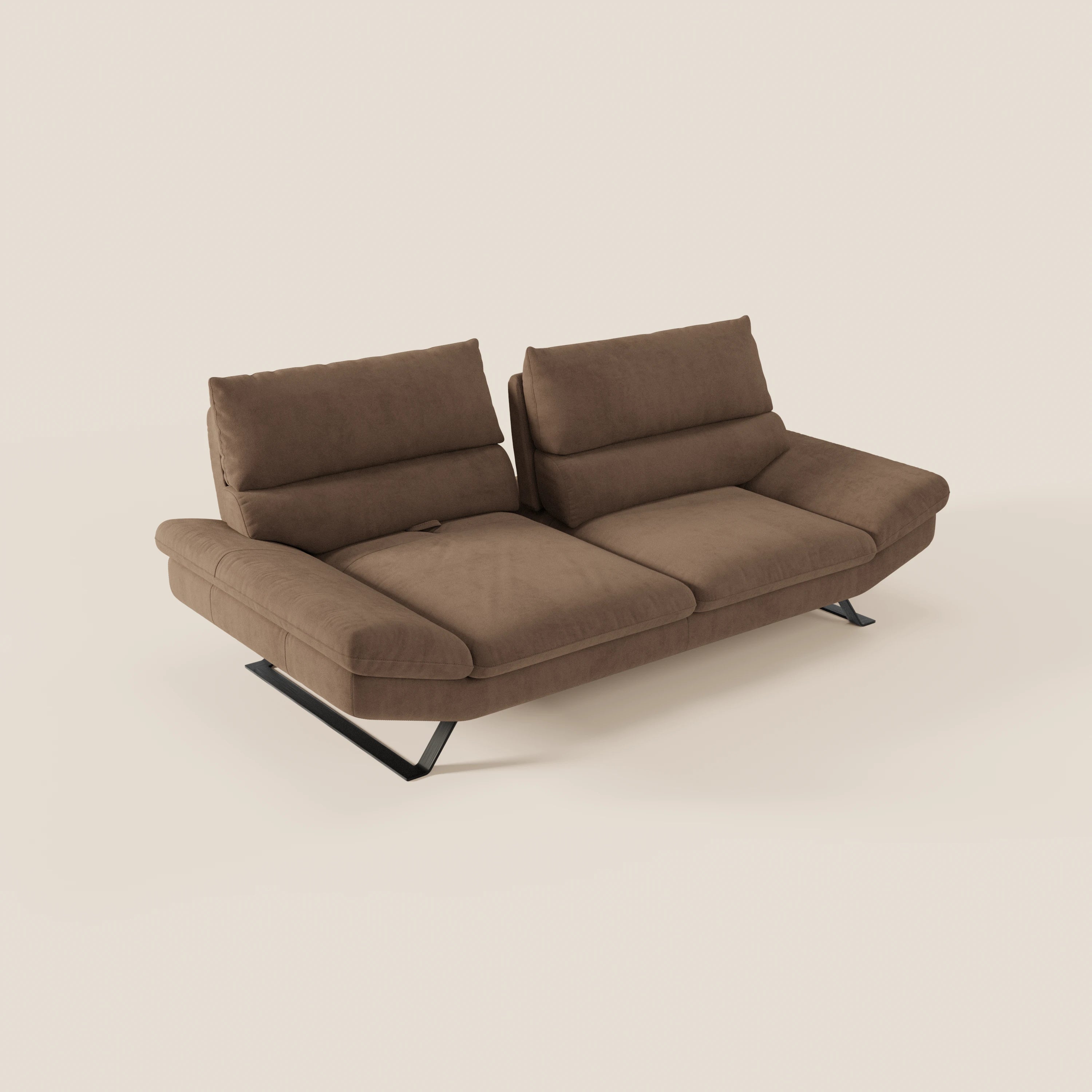 Eclipse Divano dal design moderno 2 e 3 posti con schienali traslanti - piedini alti in elegante microfibra smacchiabile T11 - divani.store