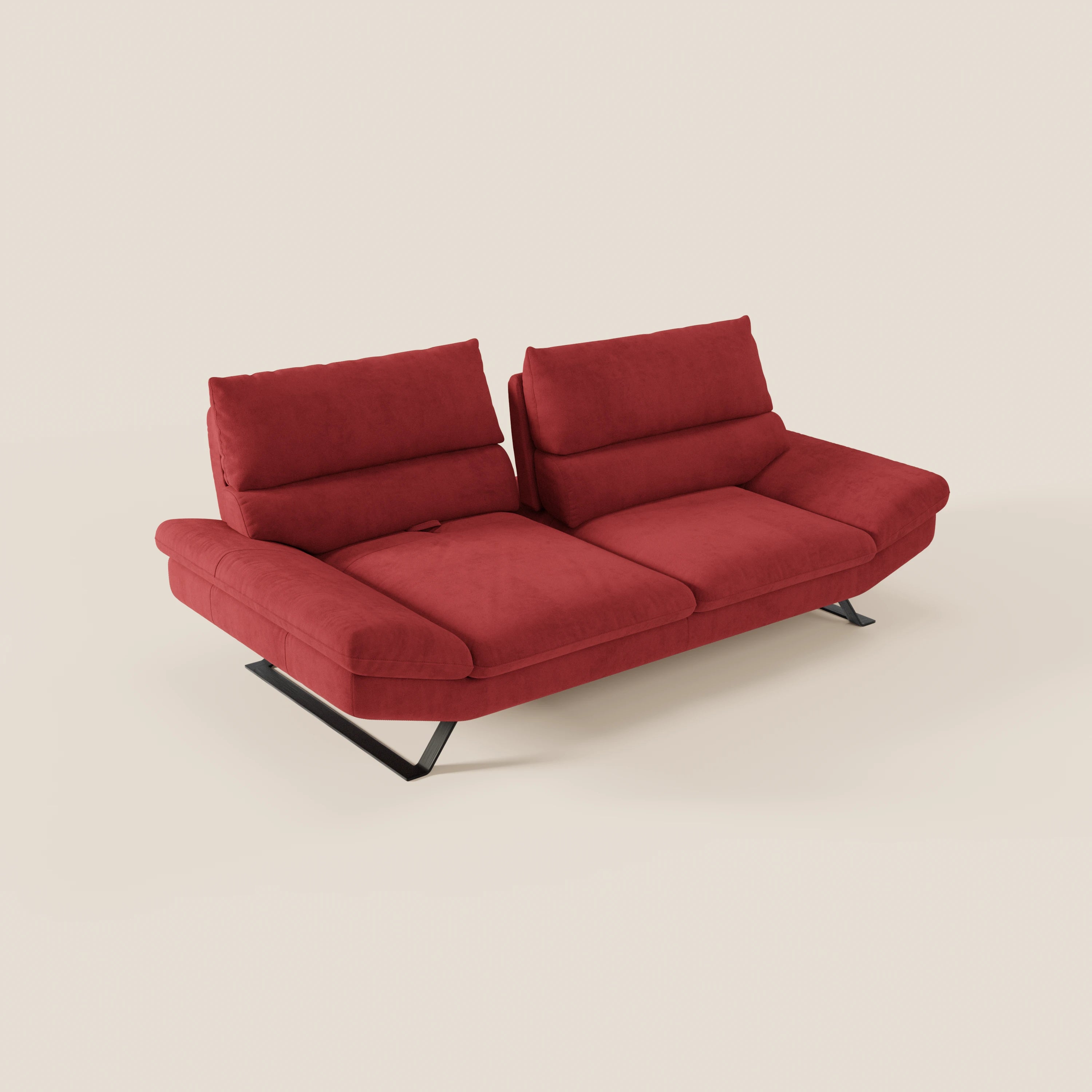 Eclipse Divano dal design moderno 2 e 3 posti con schienali traslanti - piedini alti in elegante microfibra smacchiabile T11 - divani.store