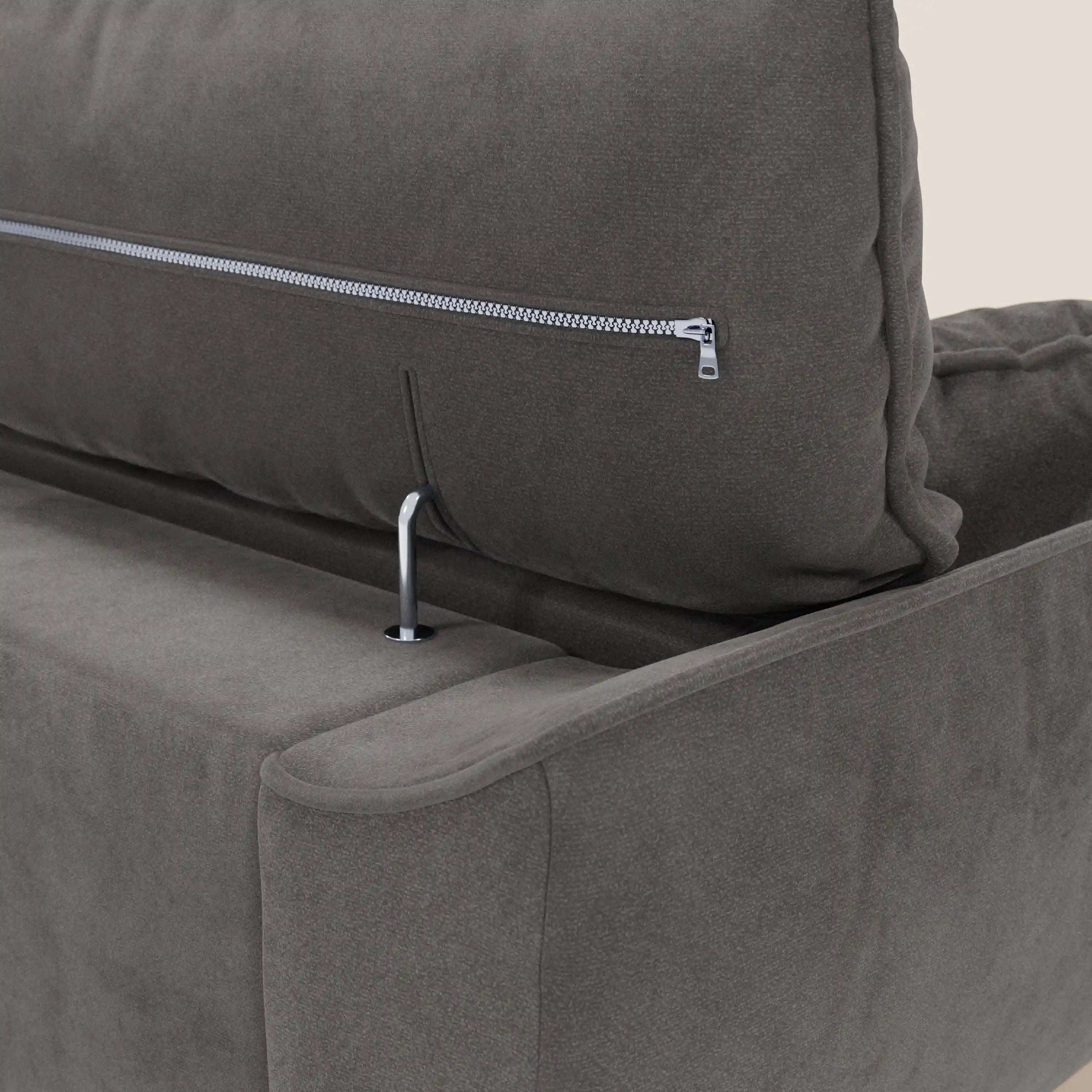 Michelangelo Divano Angolare con Penisola e Sedute Estensibili - Poggiatesta reclinabili in raffinato tessuto smacchiabile effetto vellutino T30 - divani.store
