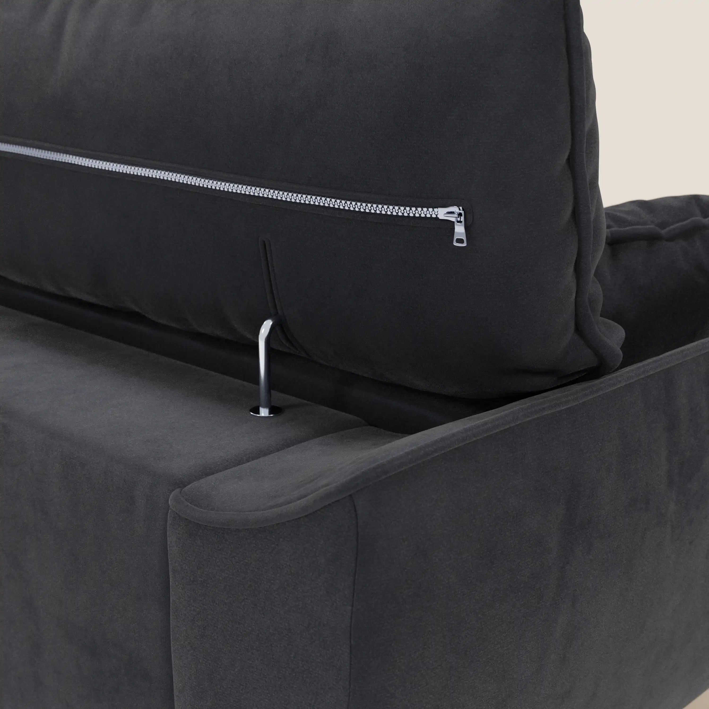 Michelangelo Divano Angolare con Penisola e Sedute Estensibili - Poggiatesta reclinabili in raffinato tessuto smacchiabile effetto vellutino T30 - divani.store