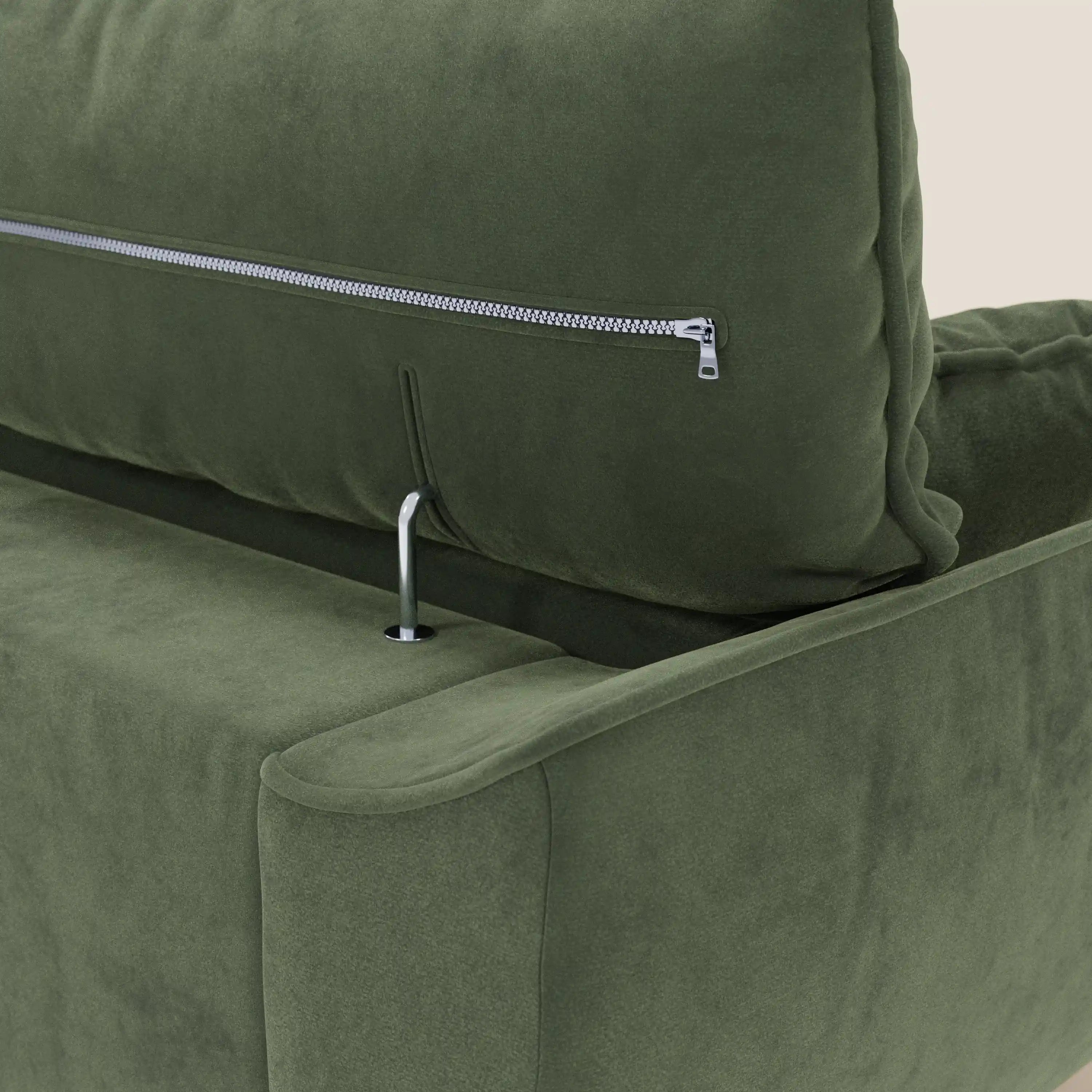 Michelangelo Divano Angolare con Penisola e Sedute Estensibili - Poggiatesta reclinabili in raffinato tessuto smacchiabile effetto vellutino T30 - divani.store