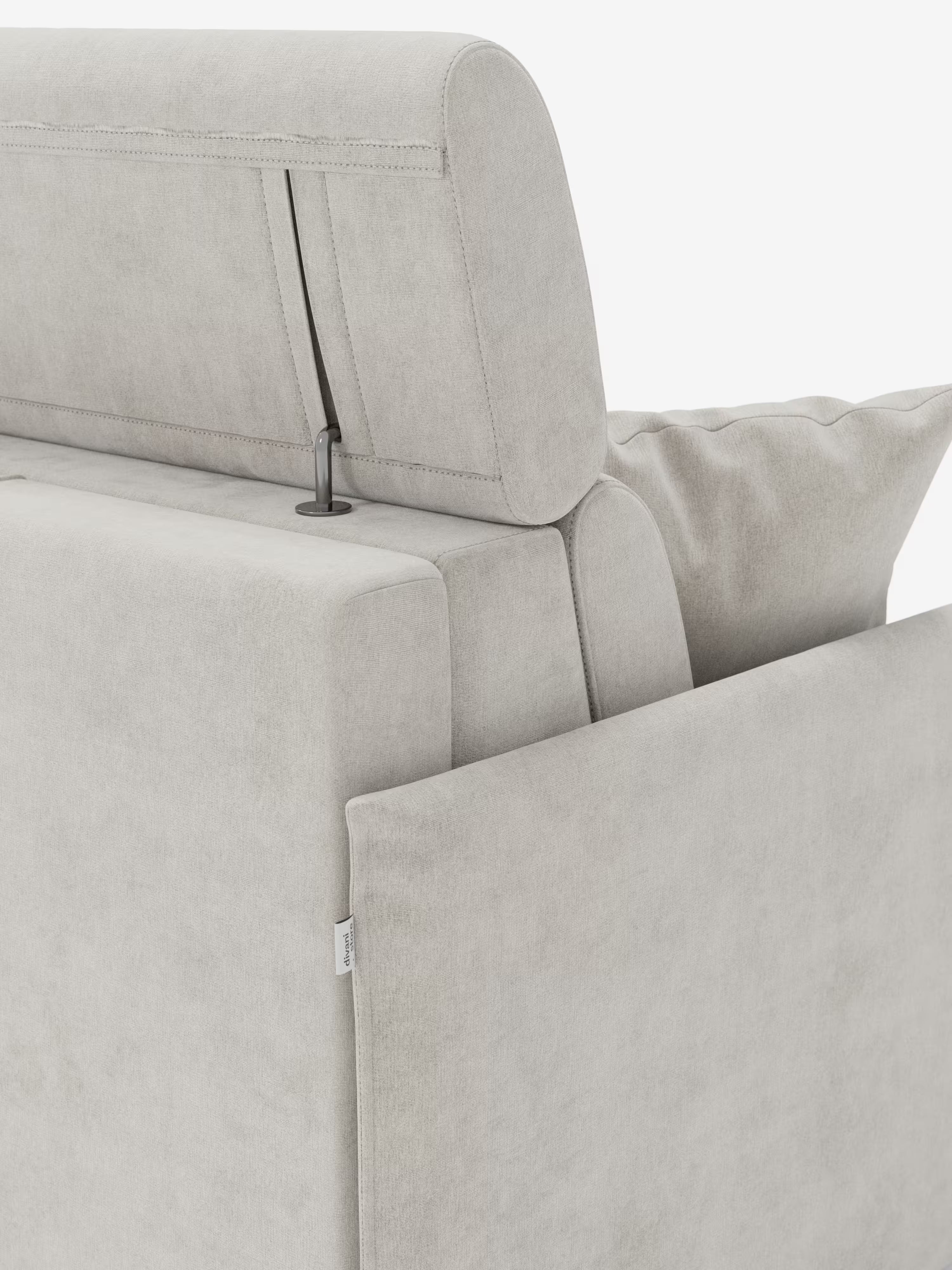 Miryam canapé convertible d'angle compact - têtières inclinables et méridienne coffre en tissu détachable T31