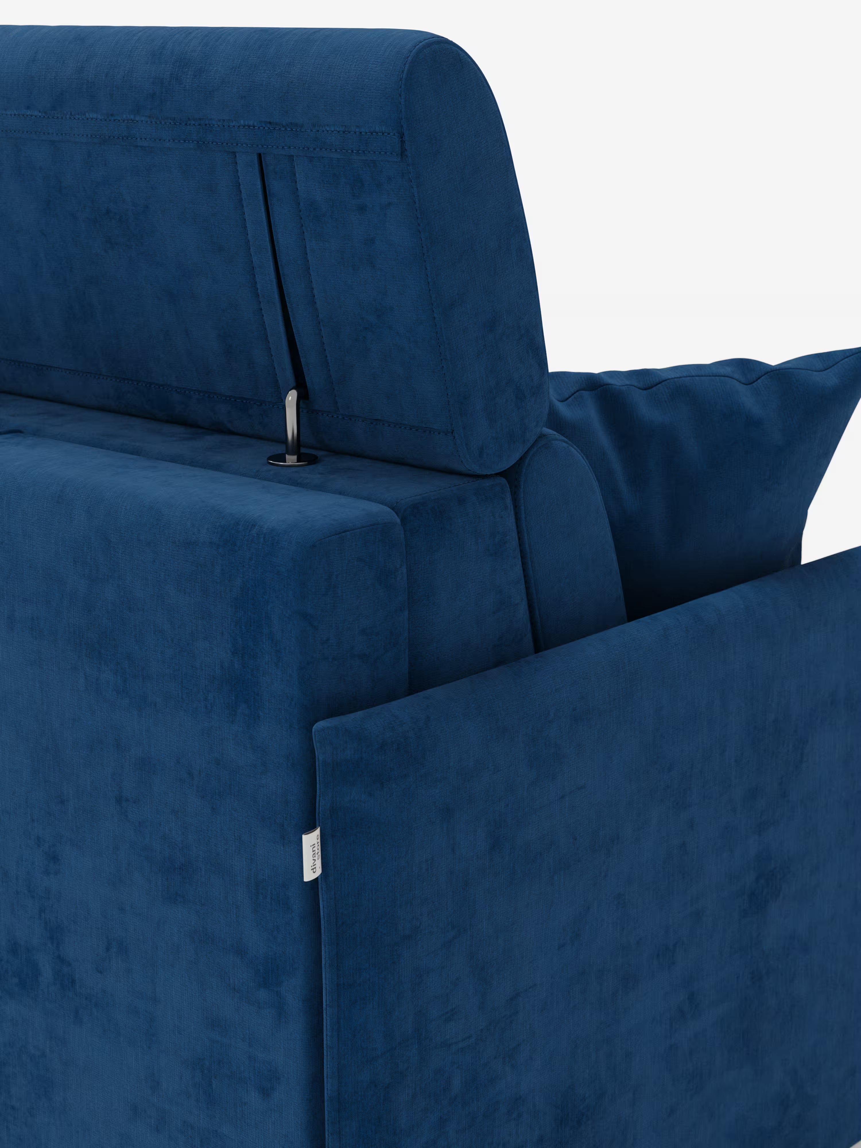 Miryam canapé convertible d'angle compact - têtières inclinables et méridienne coffre en tissu détachable T31