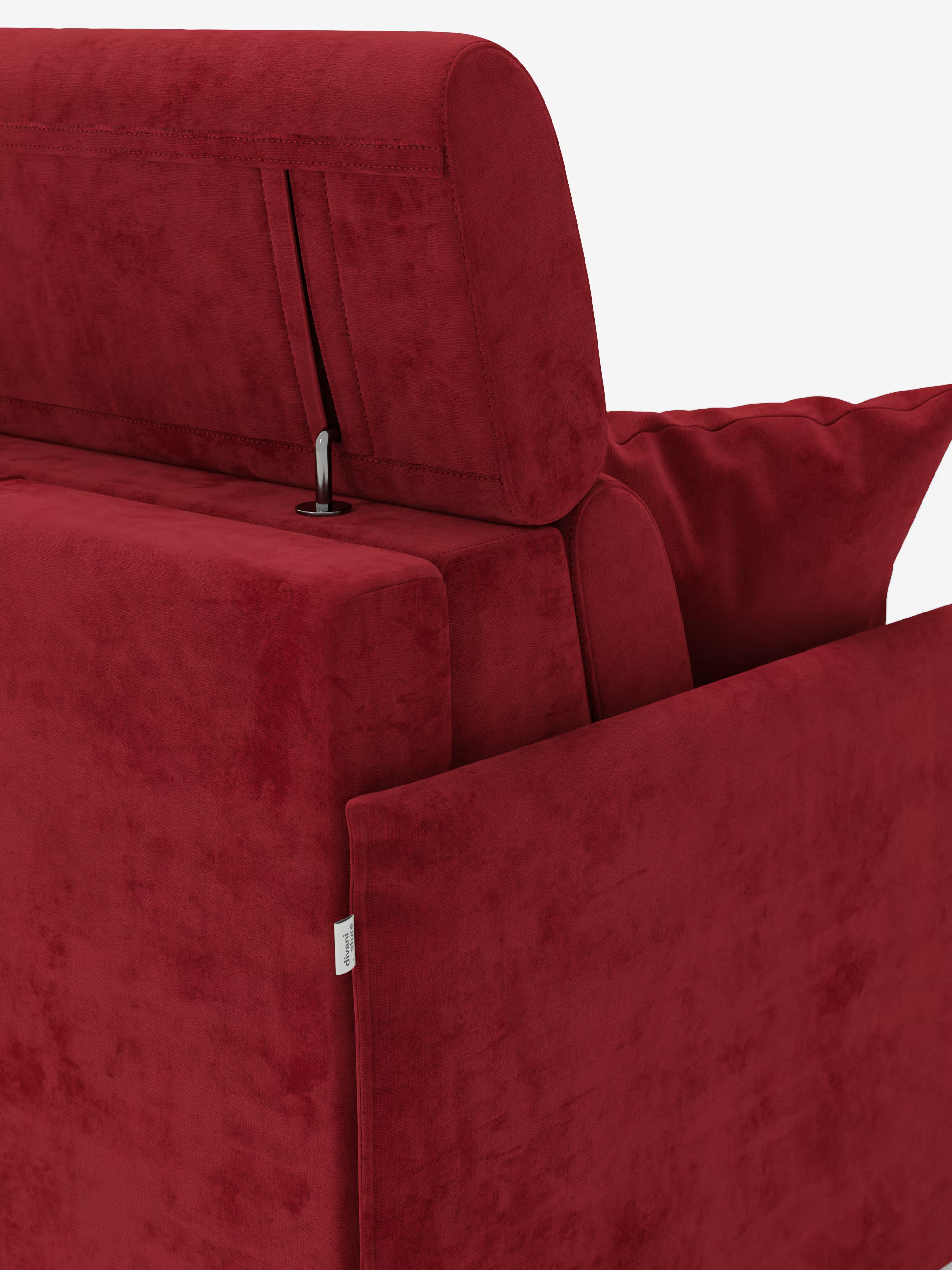 Miryam canapé convertible d'angle compact - têtières inclinables et méridienne coffre en tissu détachable T31
