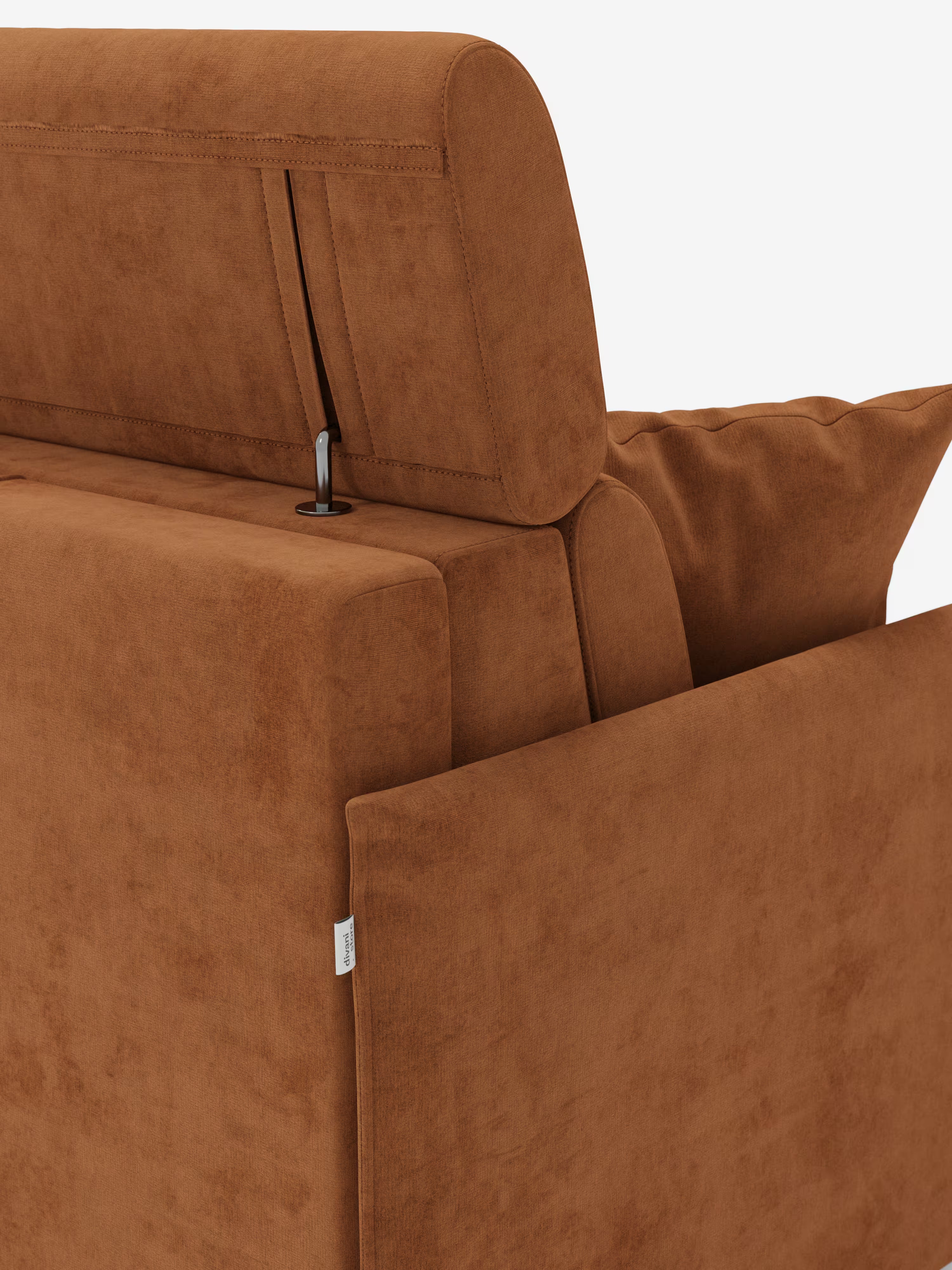 Miryam canapé convertible d'angle compact - têtières inclinables et méridienne coffre en tissu détachable T31