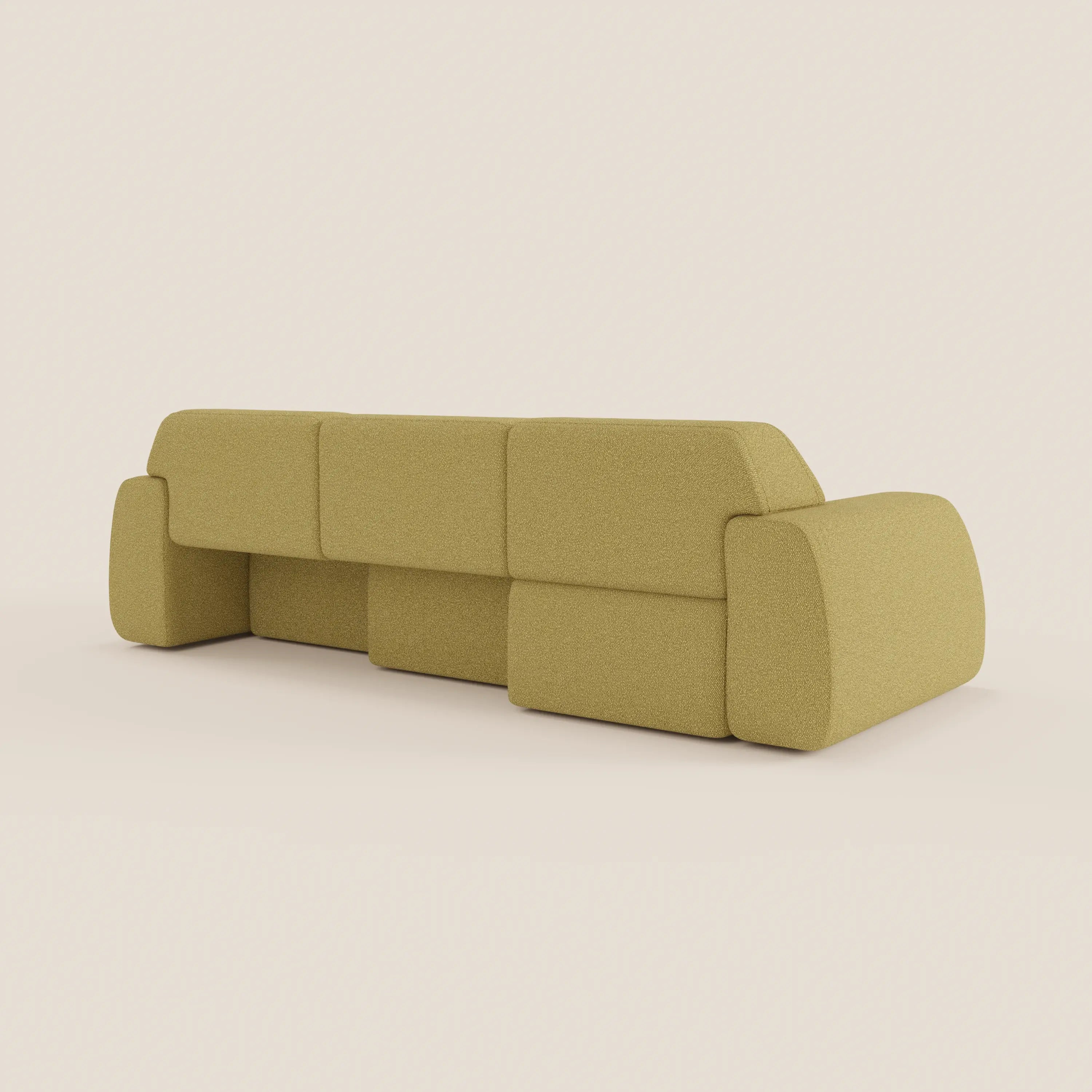 Orbit Divano angolare con penisola reversibile e tutte le sedute allungabili in tessuto smacchiabile effetto cotone T33 - divani.store