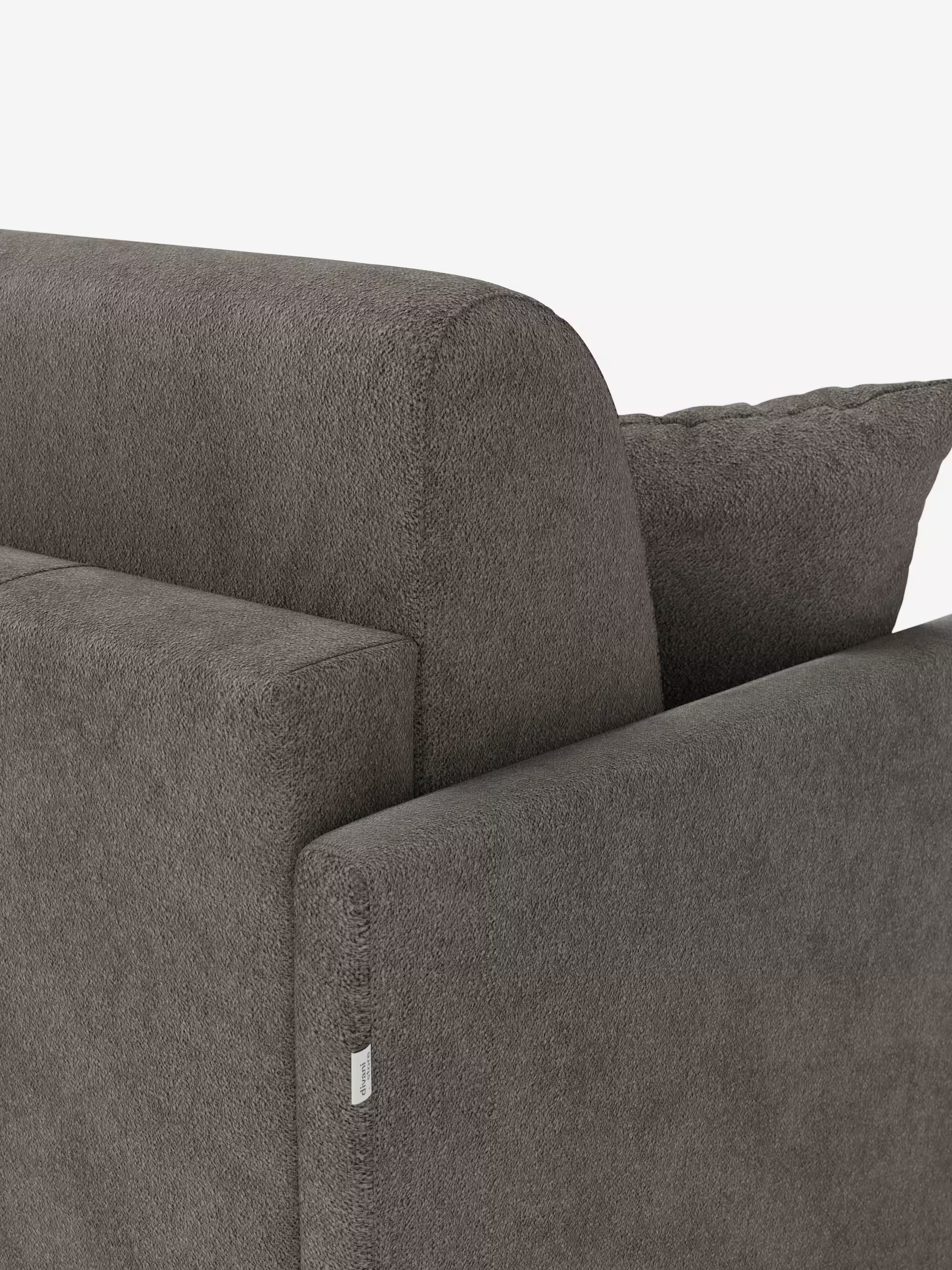 Tommy Divano Letto con penisola contenitore - design minimal e sfoderabile in tessuto smacchiabile simil cotone T33