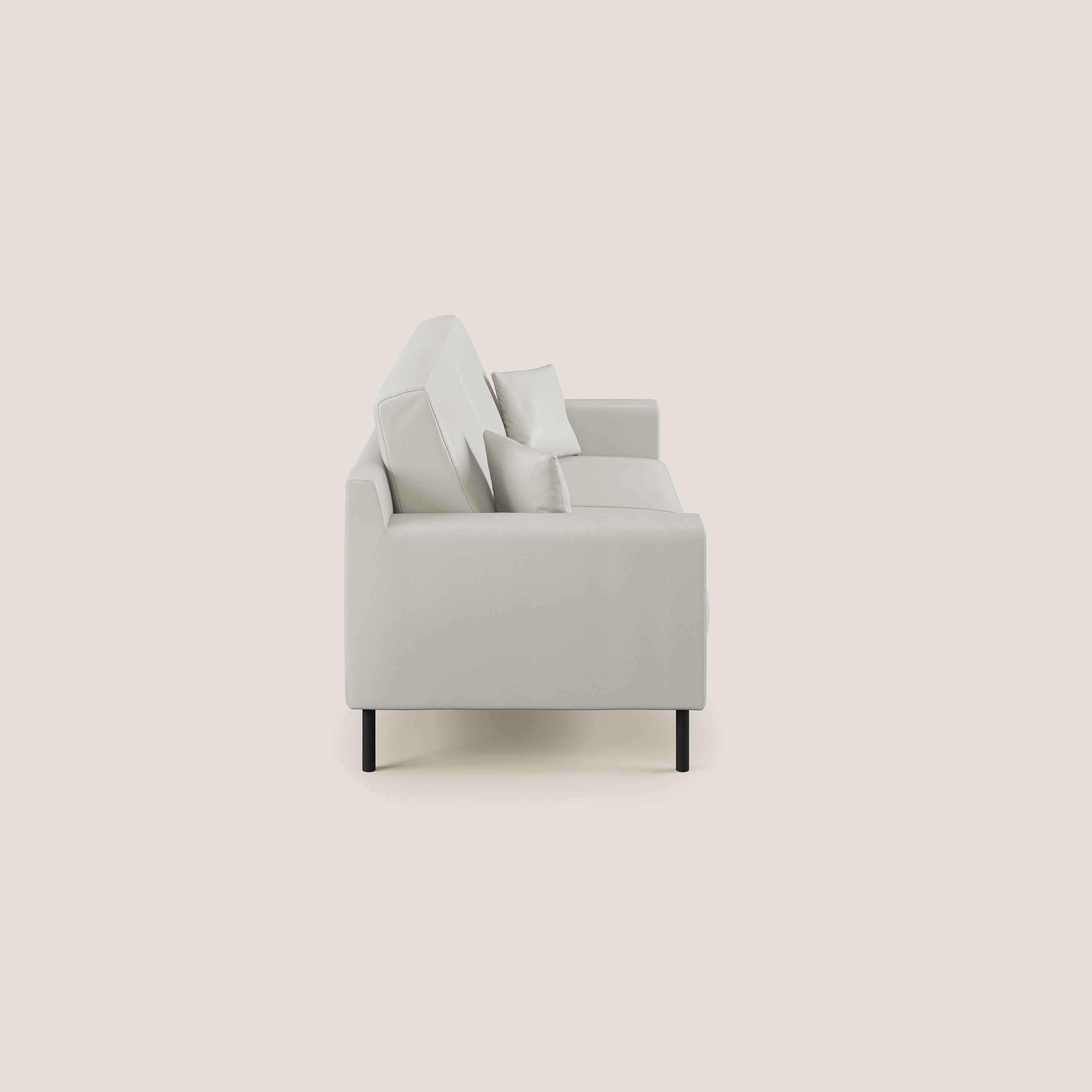 Uranio divano moderno lineare in Ecopelle impermeabile T04 bianco - divani.store