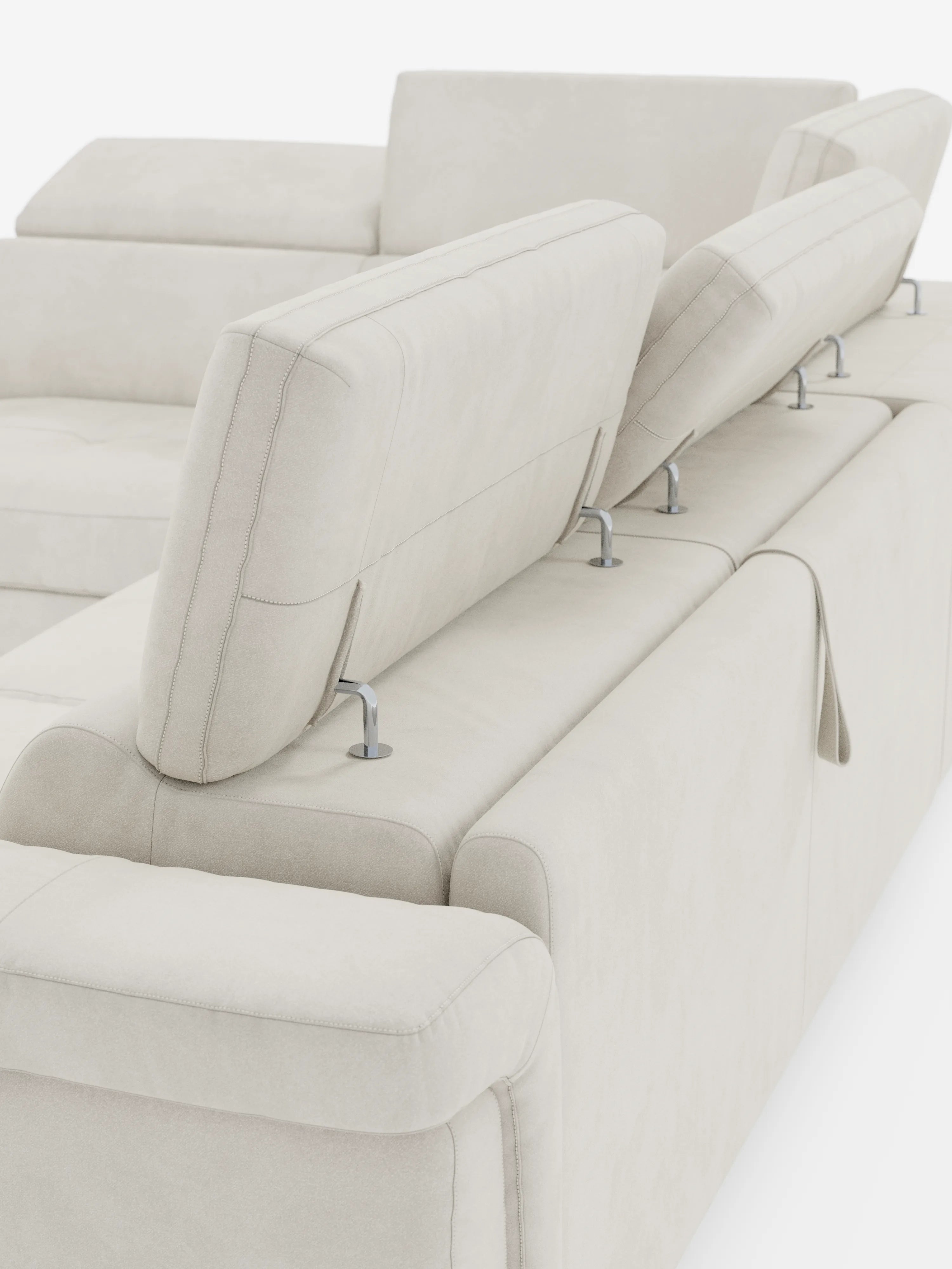 Capri canapé d'angle convertible avec Têtières Réglables et Matelas haute performance en Tissu Effet Velours Détachable T30