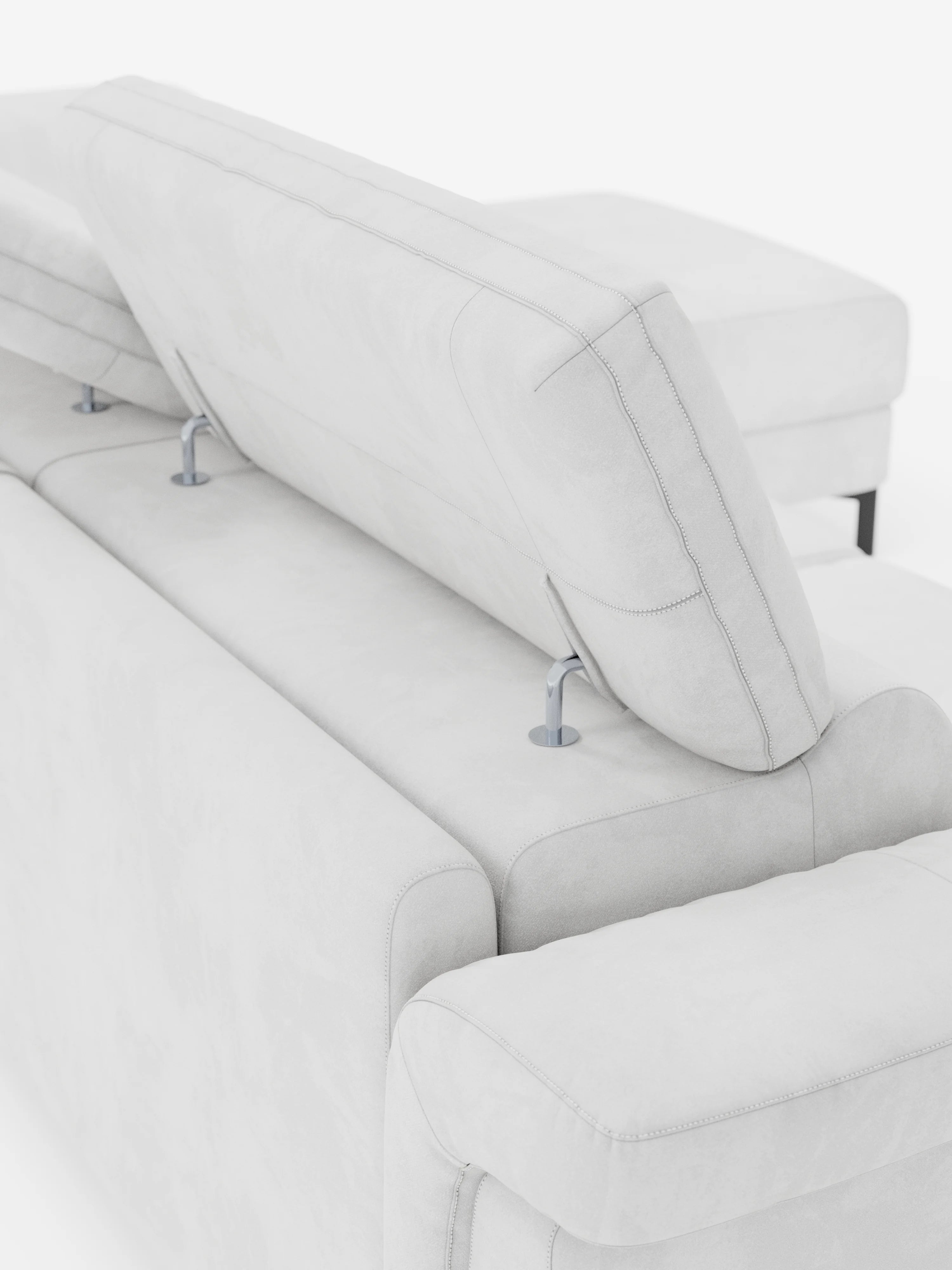 Capri canapé convertible avec méridienne coffre et têtières réglables - Tissu Effet Velours Détachable T30