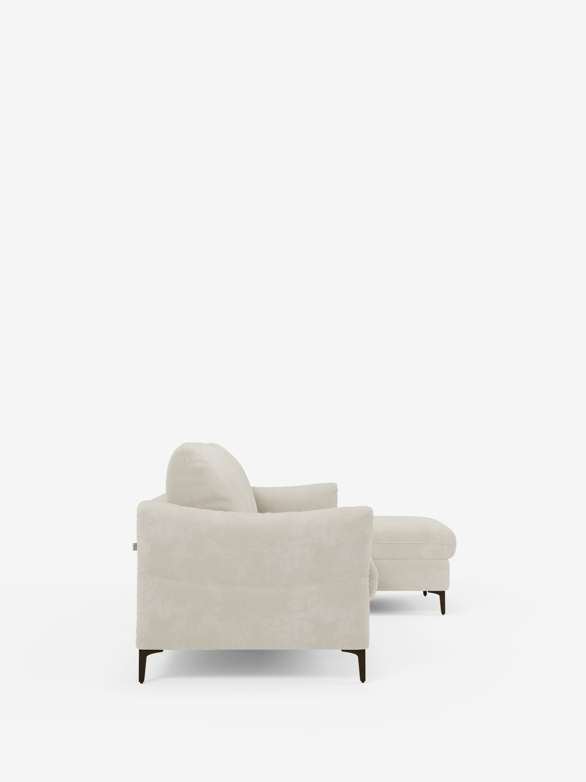 Dalia canapé-lit avec méridienne coffre de rangement et matelas de 18 cm de hauteur - pieds hauts et tissu anti-taches T30