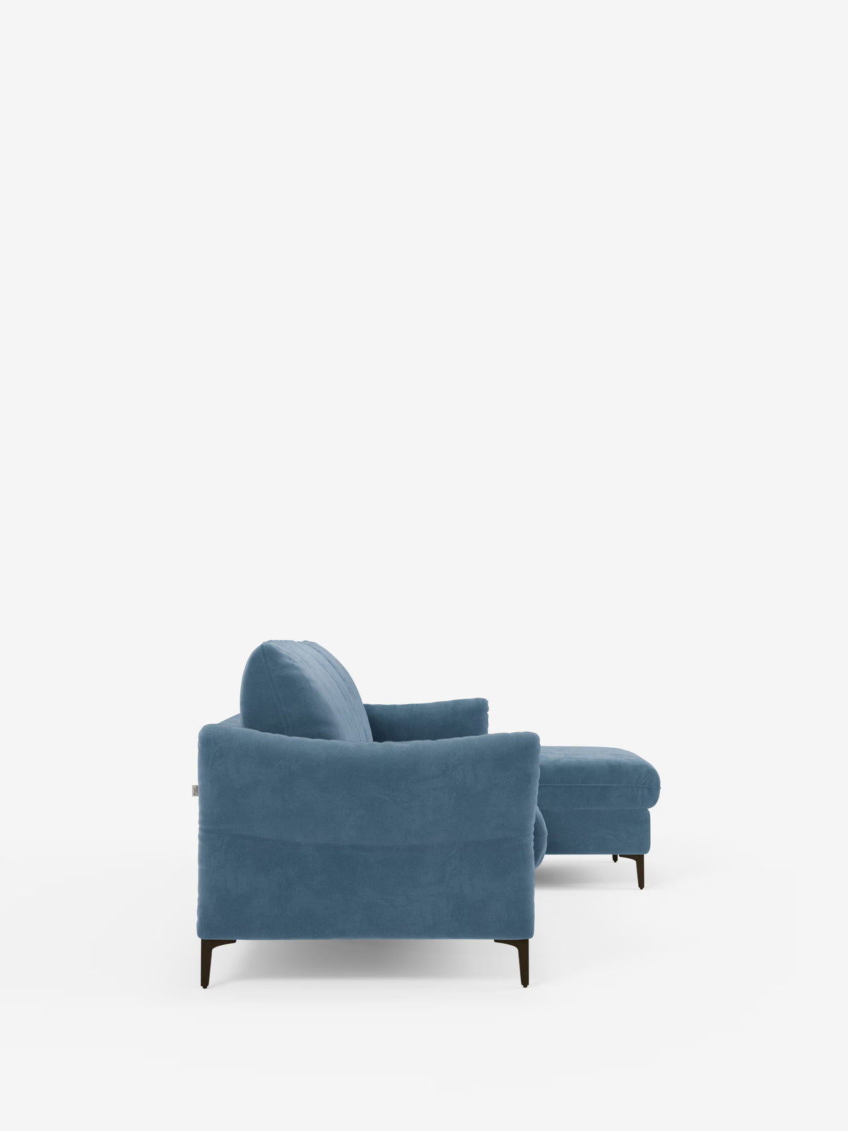 Dalia canapé-lit avec méridienne coffre de rangement et matelas de 18 cm de hauteur - pieds hauts et tissu anti-taches T30
