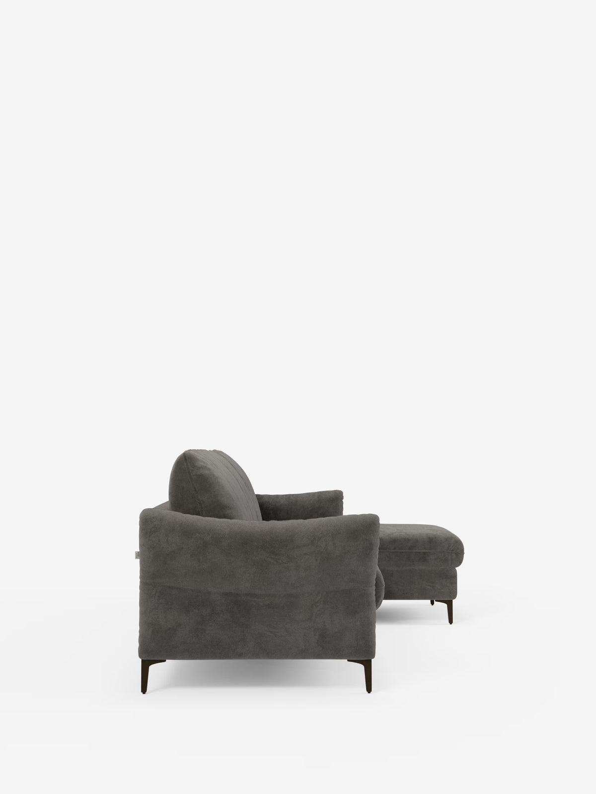 Dalia canapé-lit avec méridienne coffre de rangement et matelas de 18 cm de hauteur - pieds hauts et tissu anti-taches T30