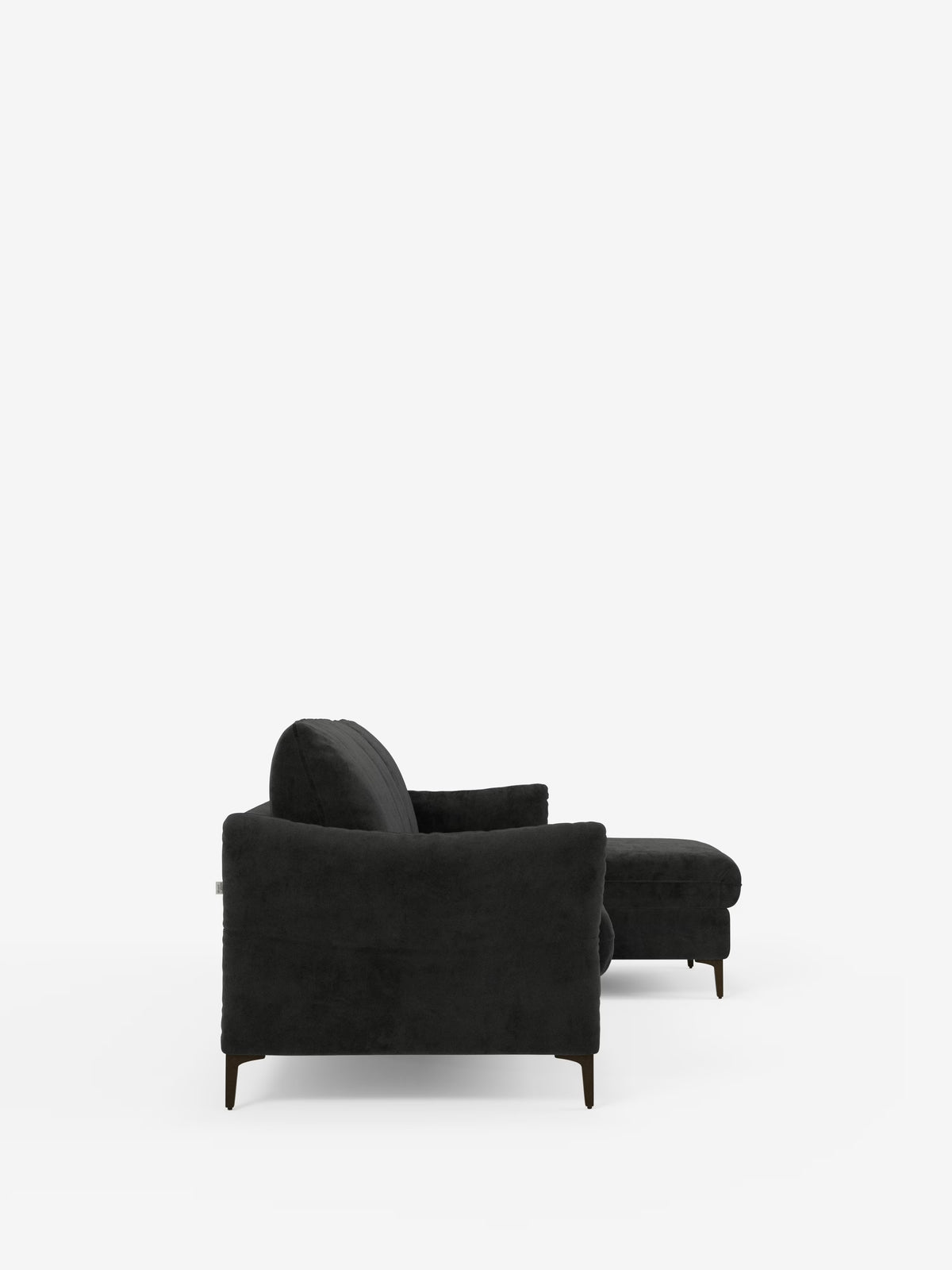Dalia canapé-lit avec méridienne coffre de rangement et matelas de 18 cm de hauteur - pieds hauts et tissu anti-taches T30