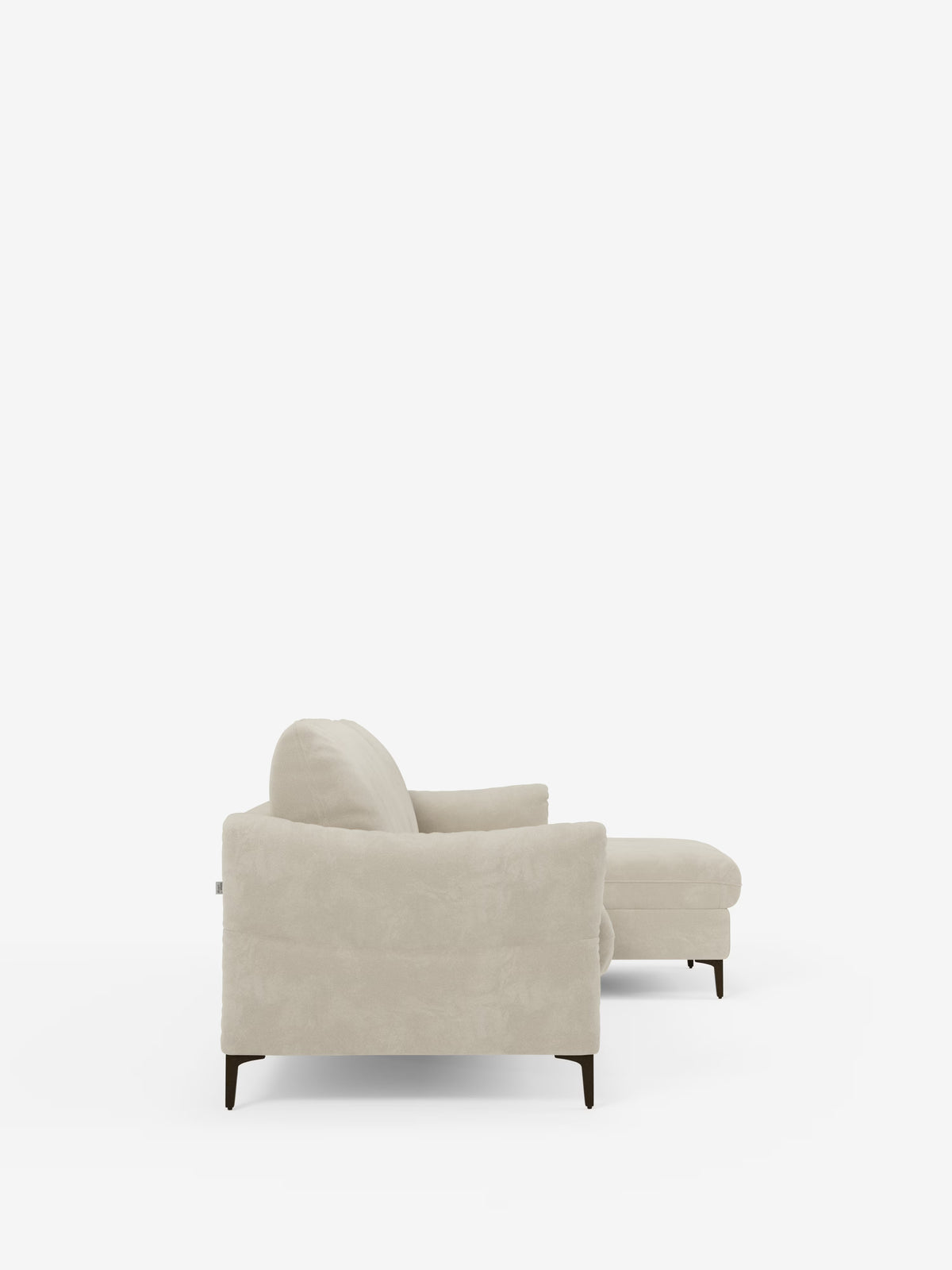 Dalia canapé-lit avec méridienne coffre de rangement et matelas de 18 cm de hauteur - pieds hauts et tissu anti-taches T30
