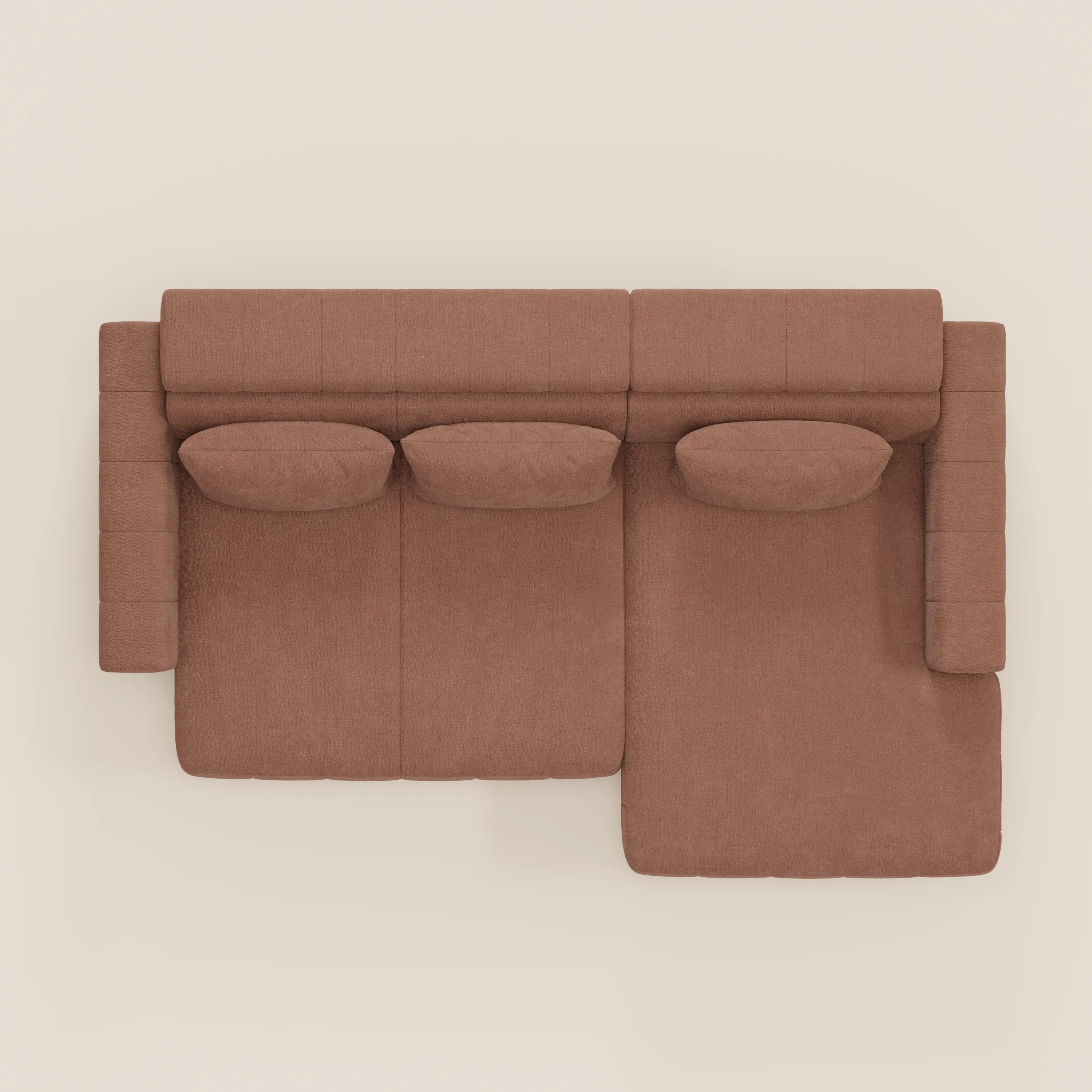 Doric Divano angolare con penisola e sedute allungabili con relax elettrico - poggiatesta reclinabili in tessuto smacchiabile T23
