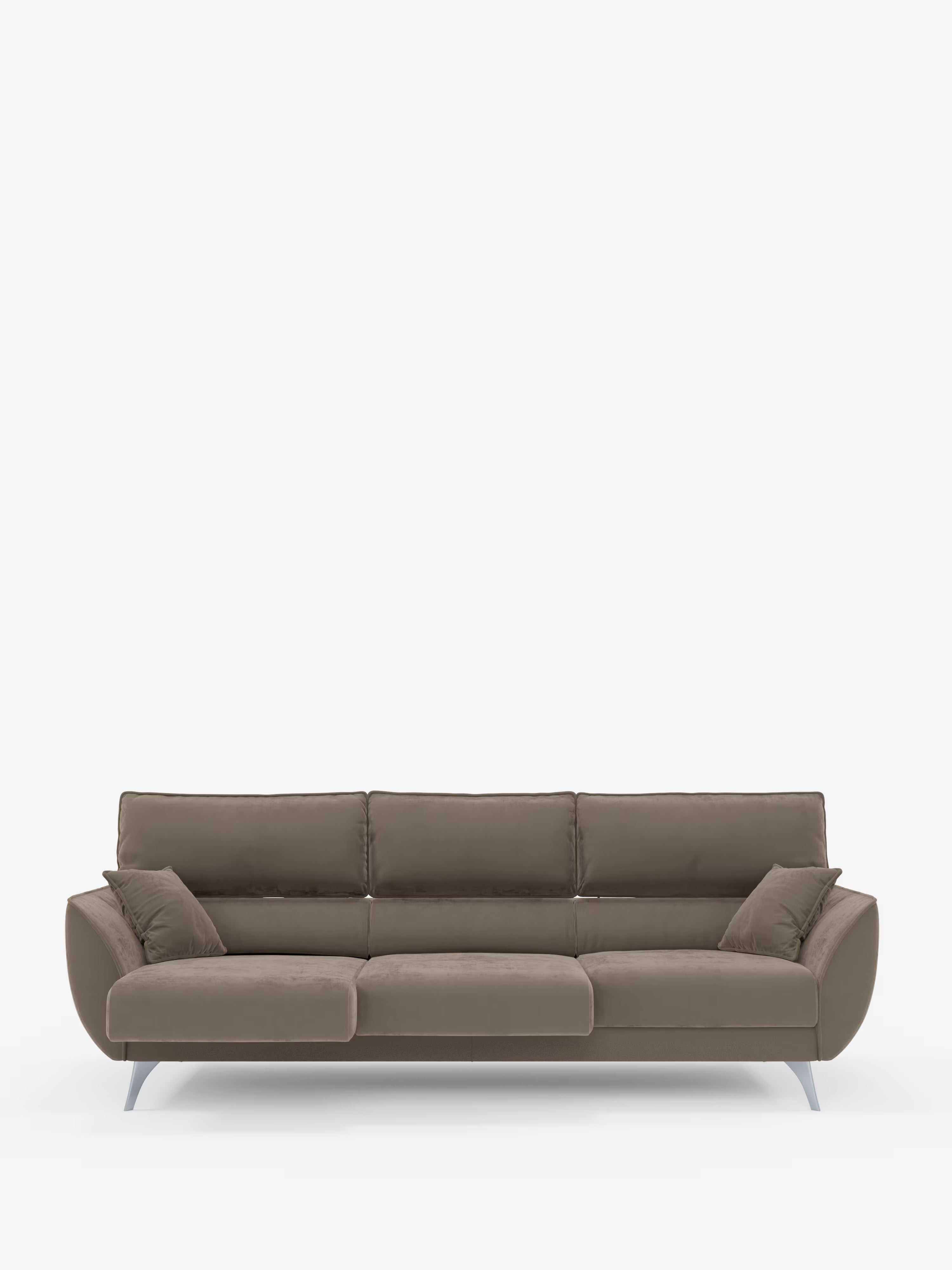 Michelangelo 4 places - Canapé avec 3 assises coulissantes et têtières réglables en tissu détachable T30