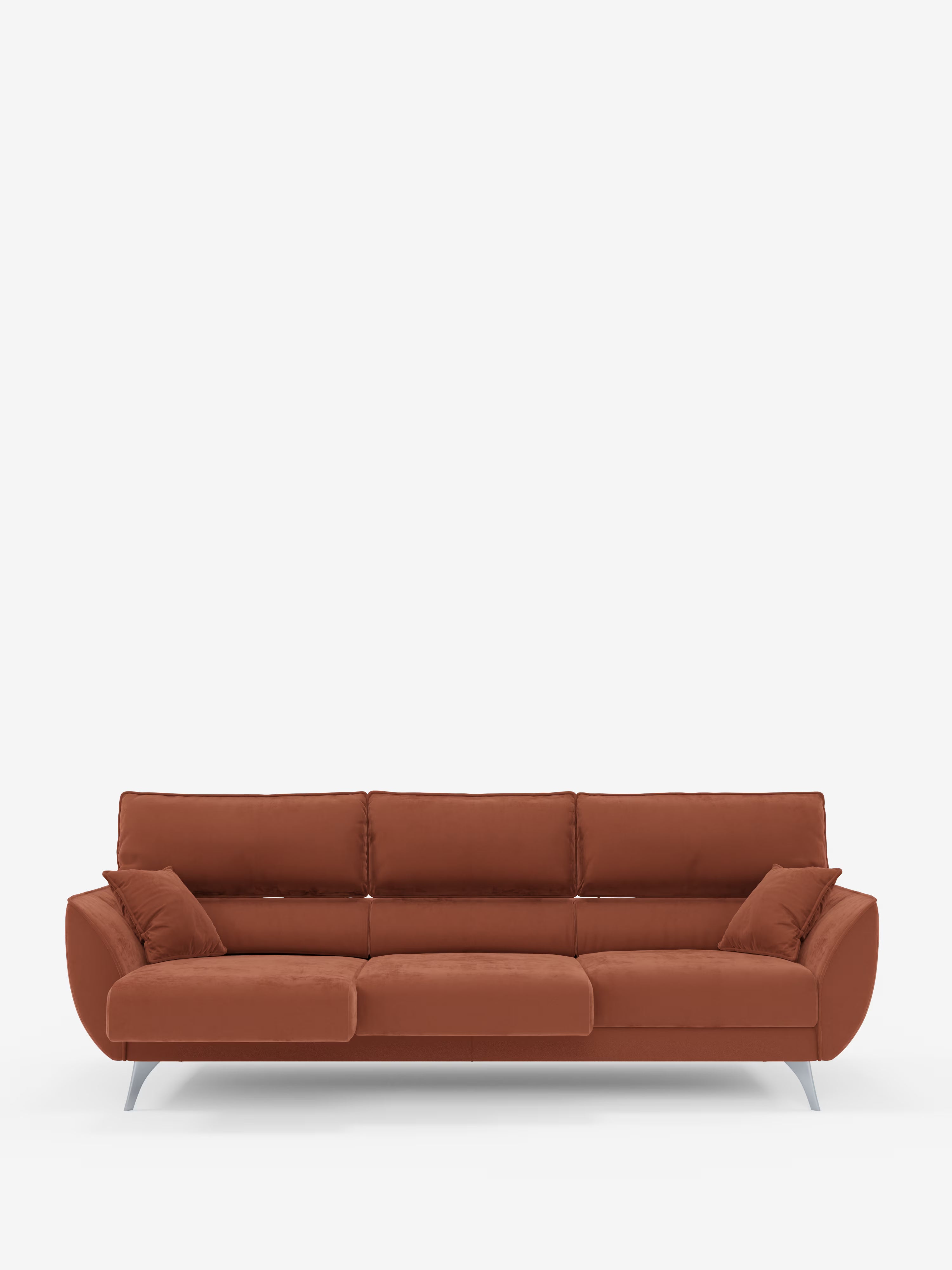 Michelangelo 4 places - Canapé avec 3 assises coulissantes et têtières réglables en tissu détachable T30