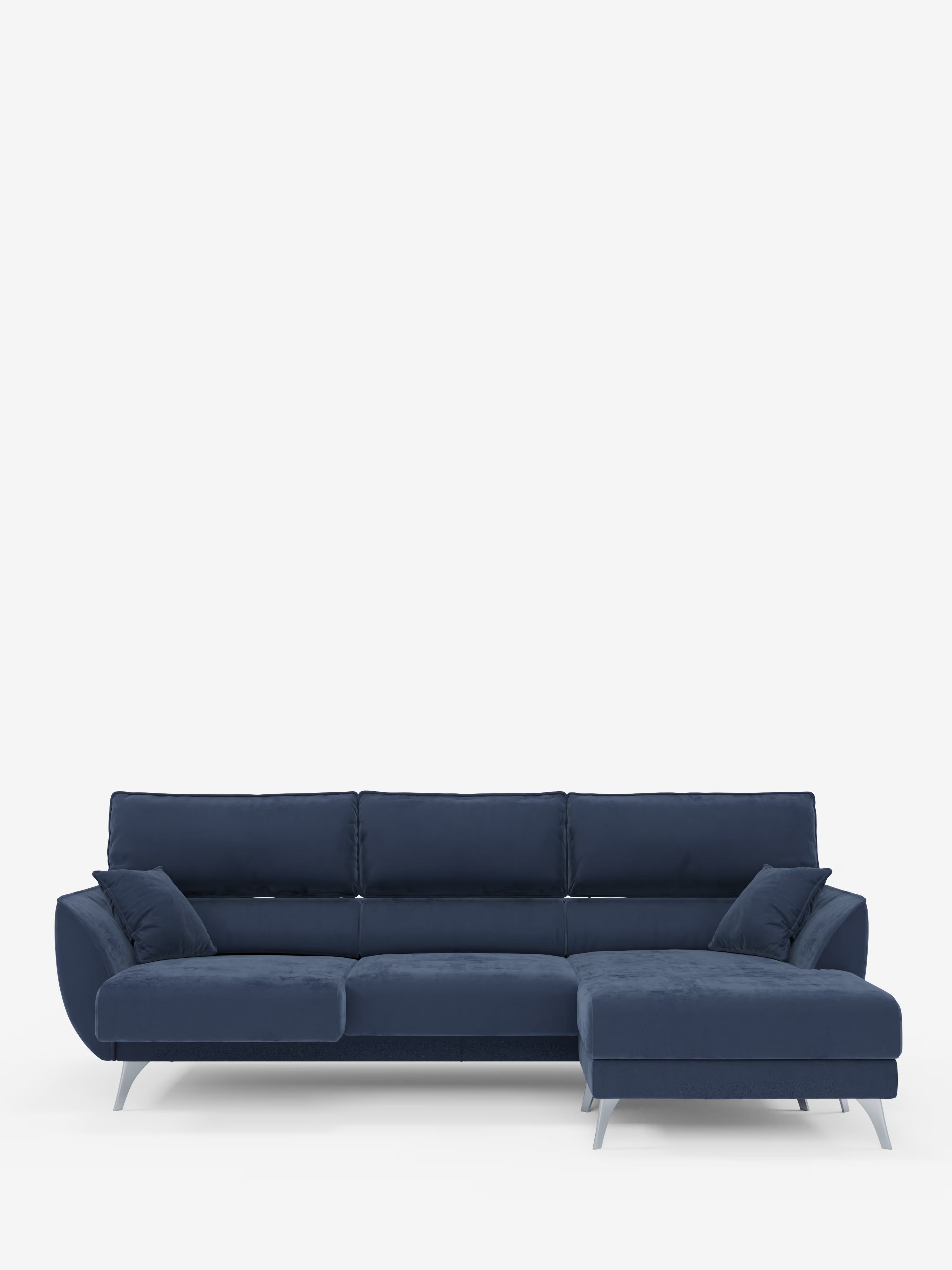 Michelangelo Canapé d'angle avec chaise longue et assises coulissantes - têtières réglables en tissu raffiné détachable effet velouté T30