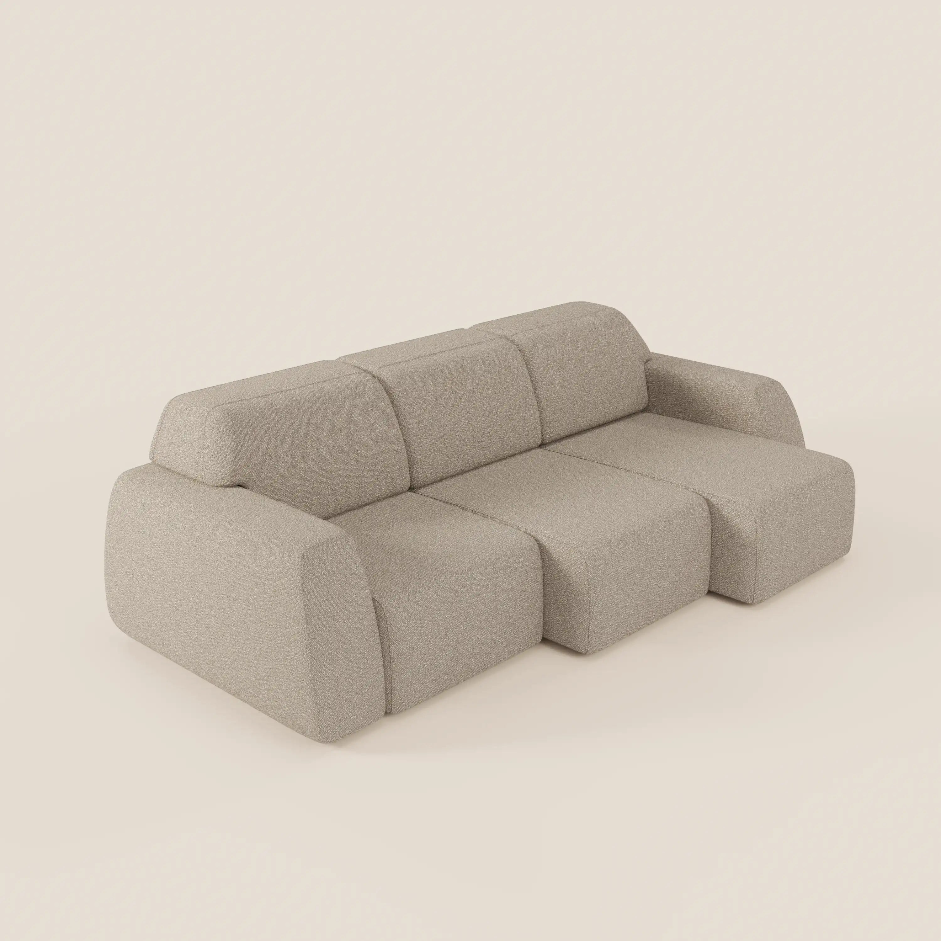 Orbit divano con 3 sedute scorrevoli e allungabili in tessuto effetto cotone smacchiabile T33 - divani.store