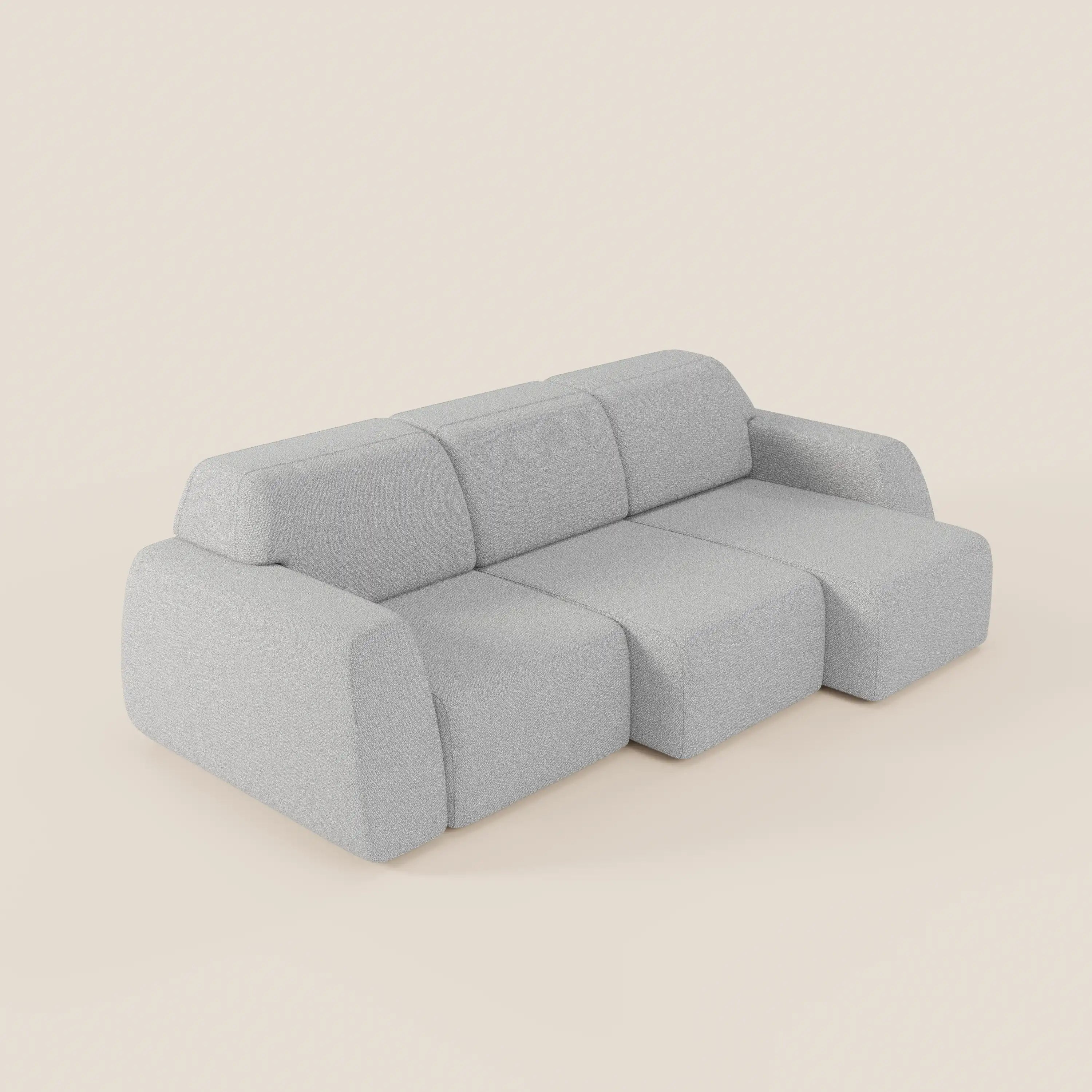 Orbit divano con 3 sedute scorrevoli e allungabili in tessuto effetto cotone smacchiabile T33 - divani.store