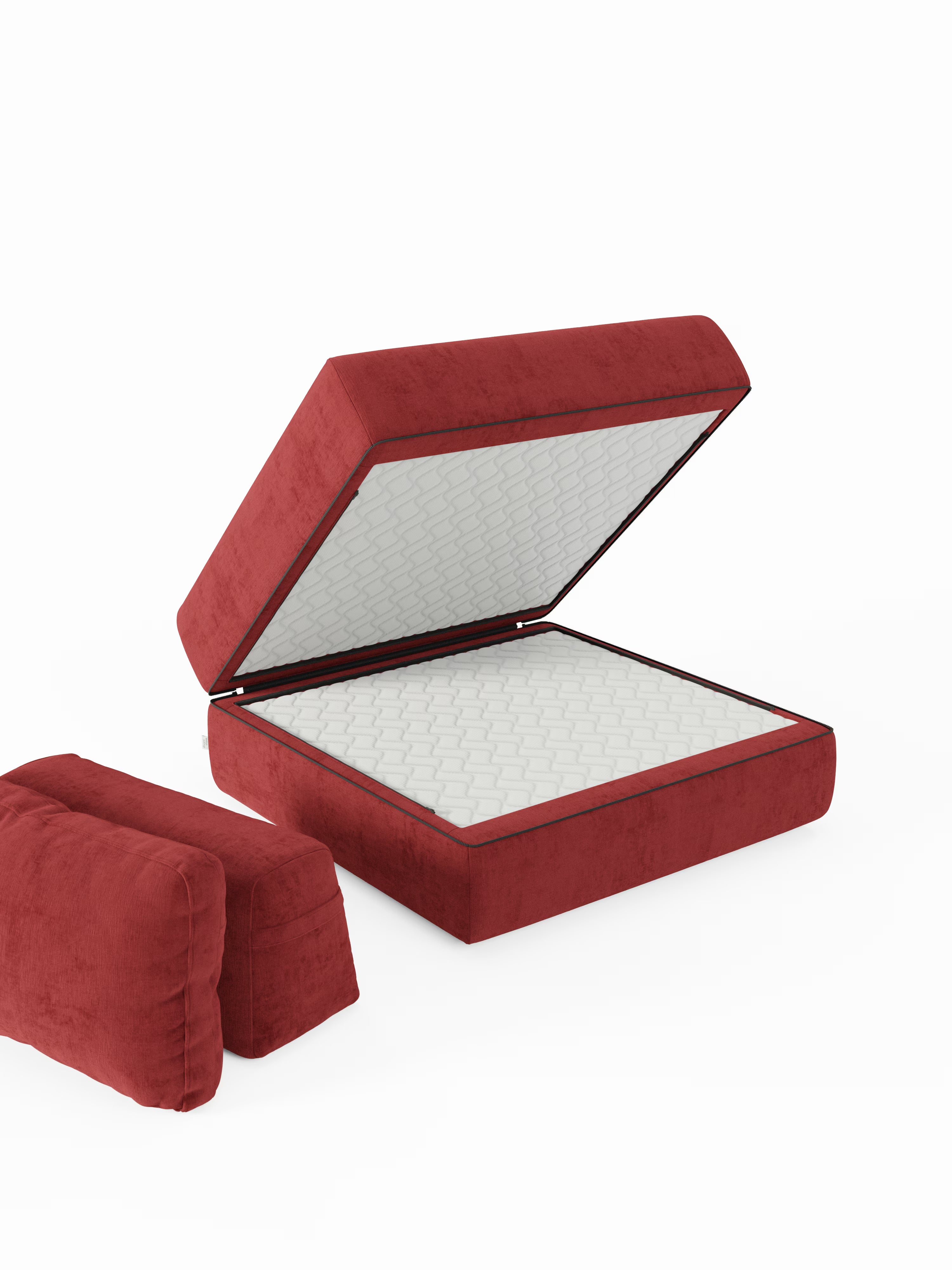 Rift fauteuil-lit avec matelas haut de 24 cm et mousse à mémoire de forme - dossier mobile et tissu antitache T31