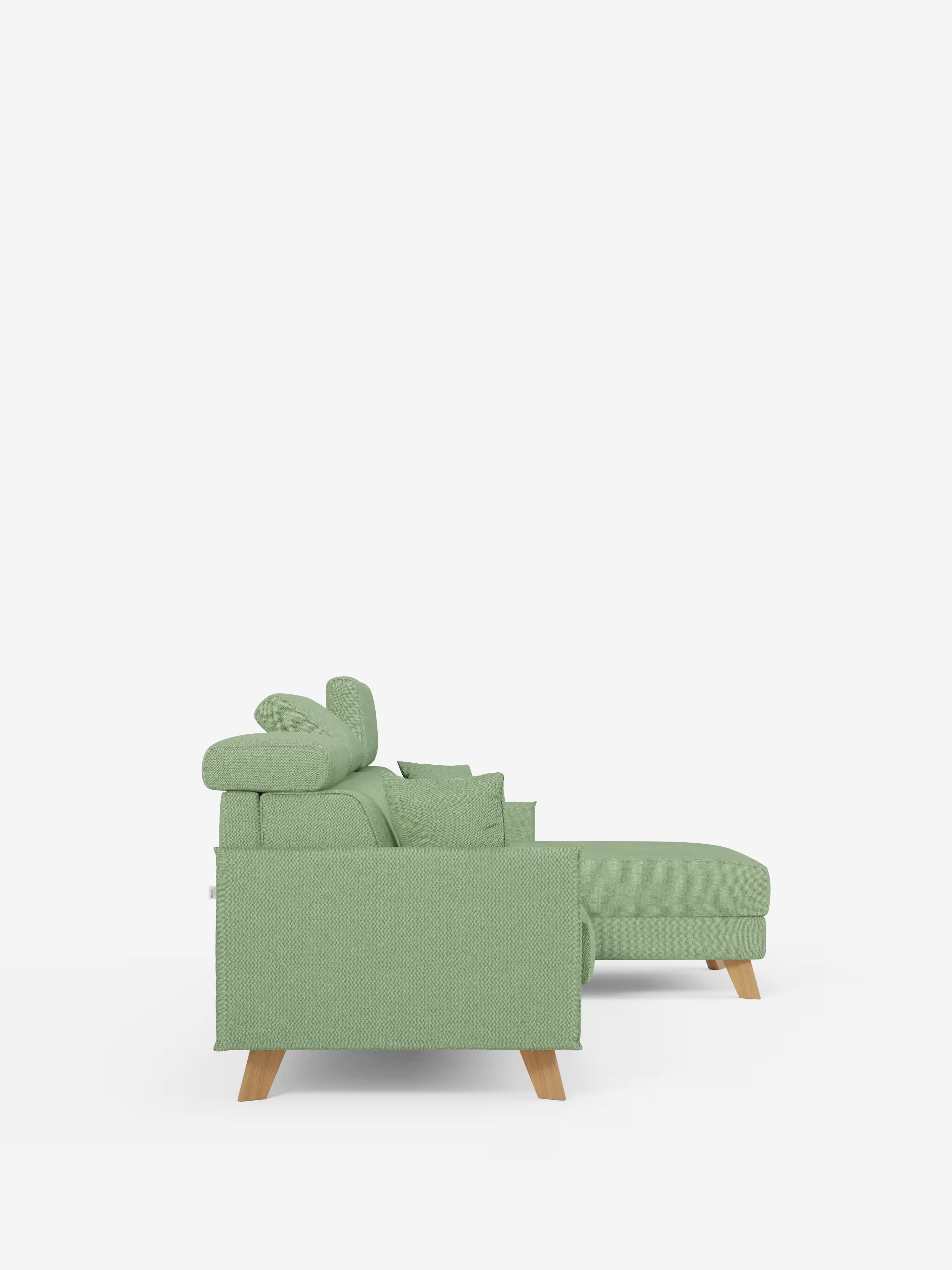 Sole Canapé d'angle convertible avec chaise longue avec coffre et têtières inclinables - tissu détachable T23