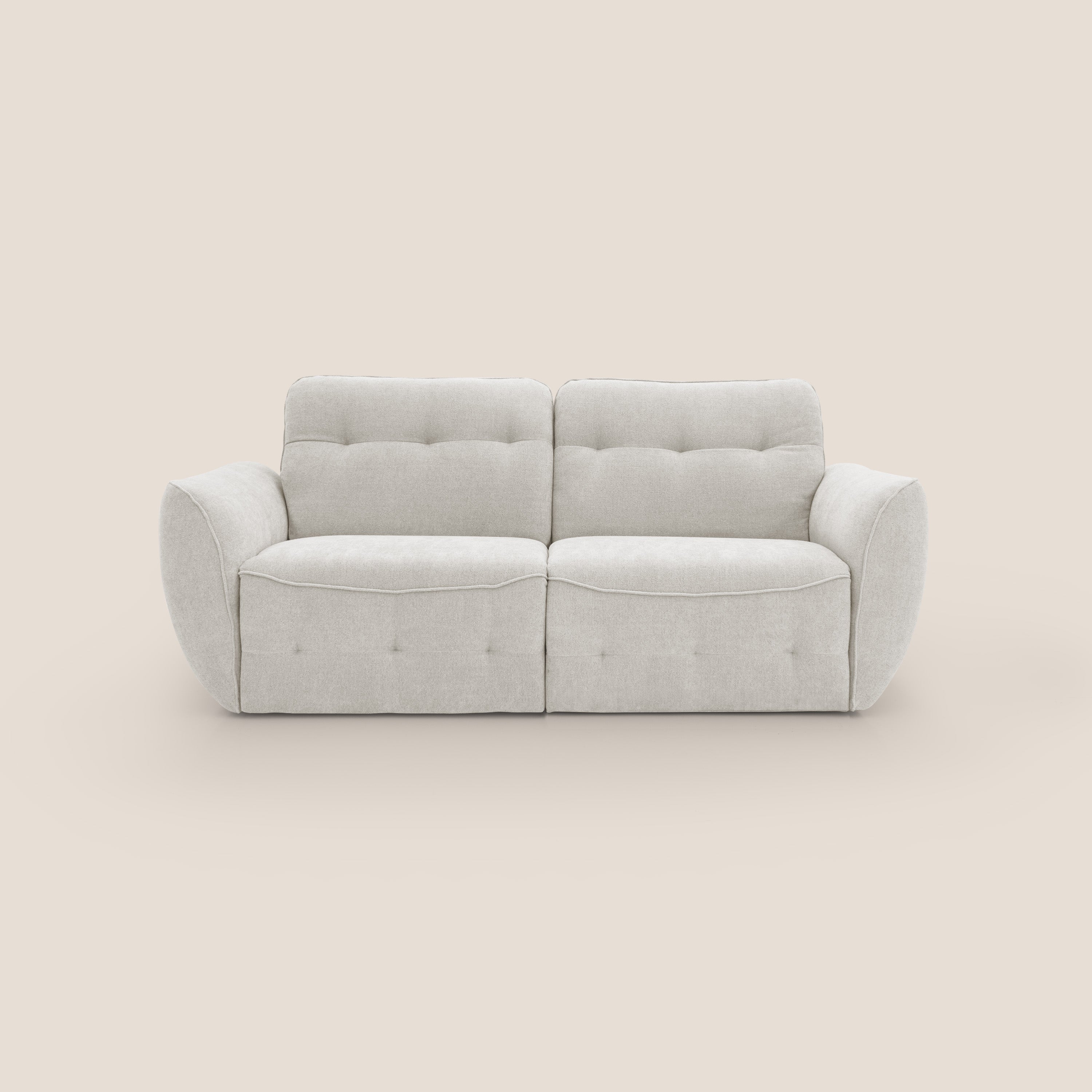 Cerbero divano 2 e 3 posti in morbido bouclé impermeabile T07 bianco - divani.store