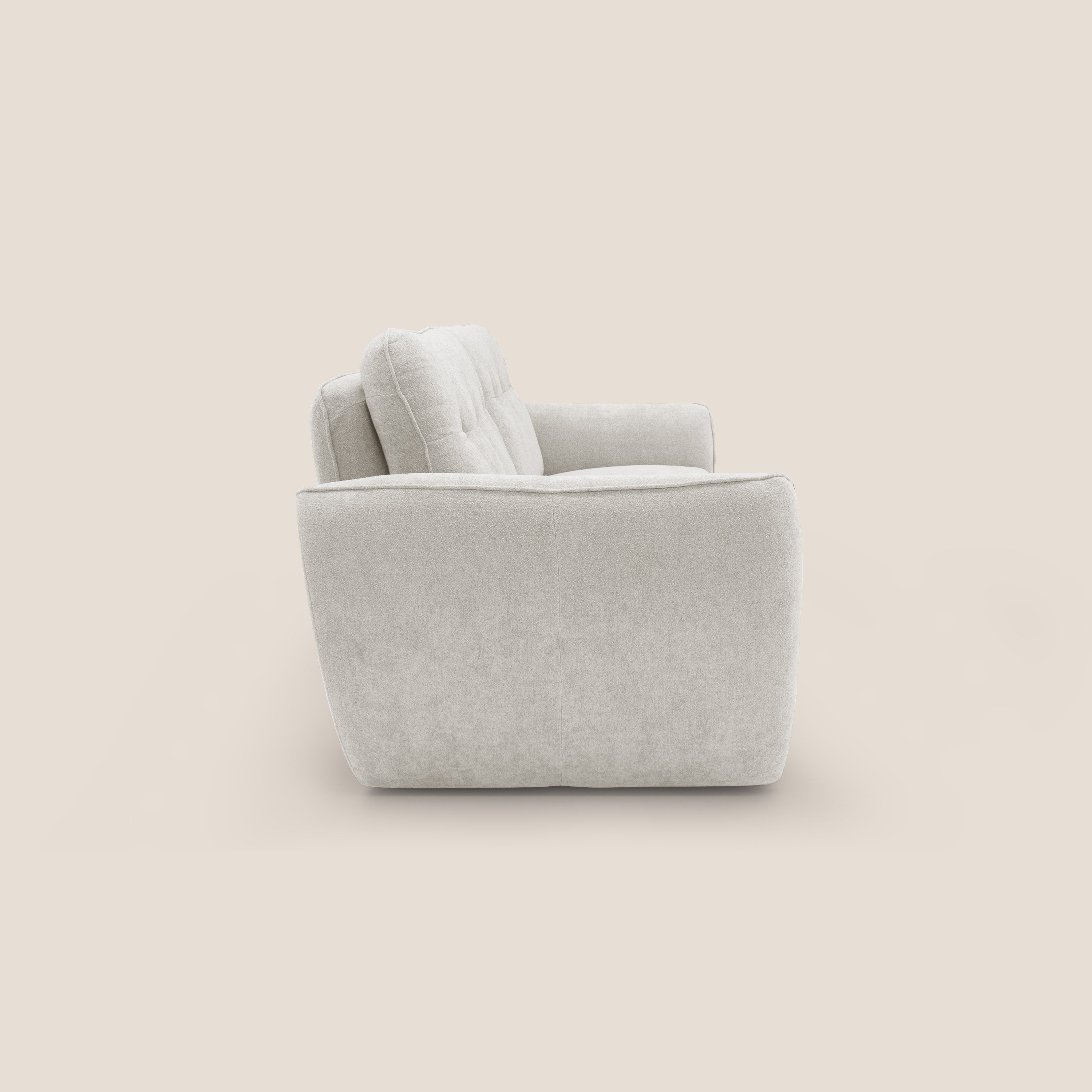 Cerbero divano 2 e 3 posti in morbido bouclé impermeabile T07 bianco - divani.store