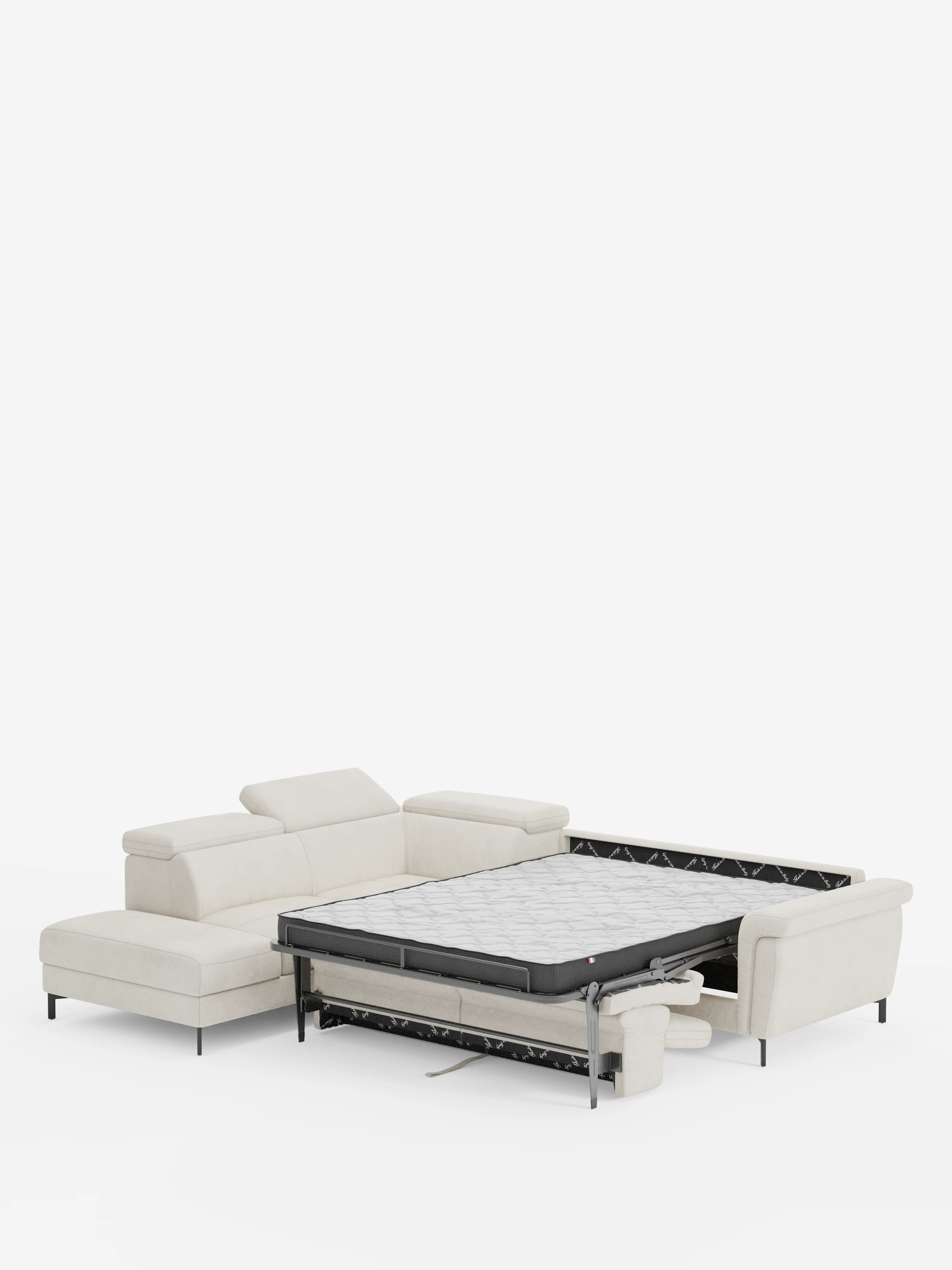 Capri canapé d'angle convertible avec Têtières Réglables et Matelas haute performance en Tissu Effet Velours Détachable T30