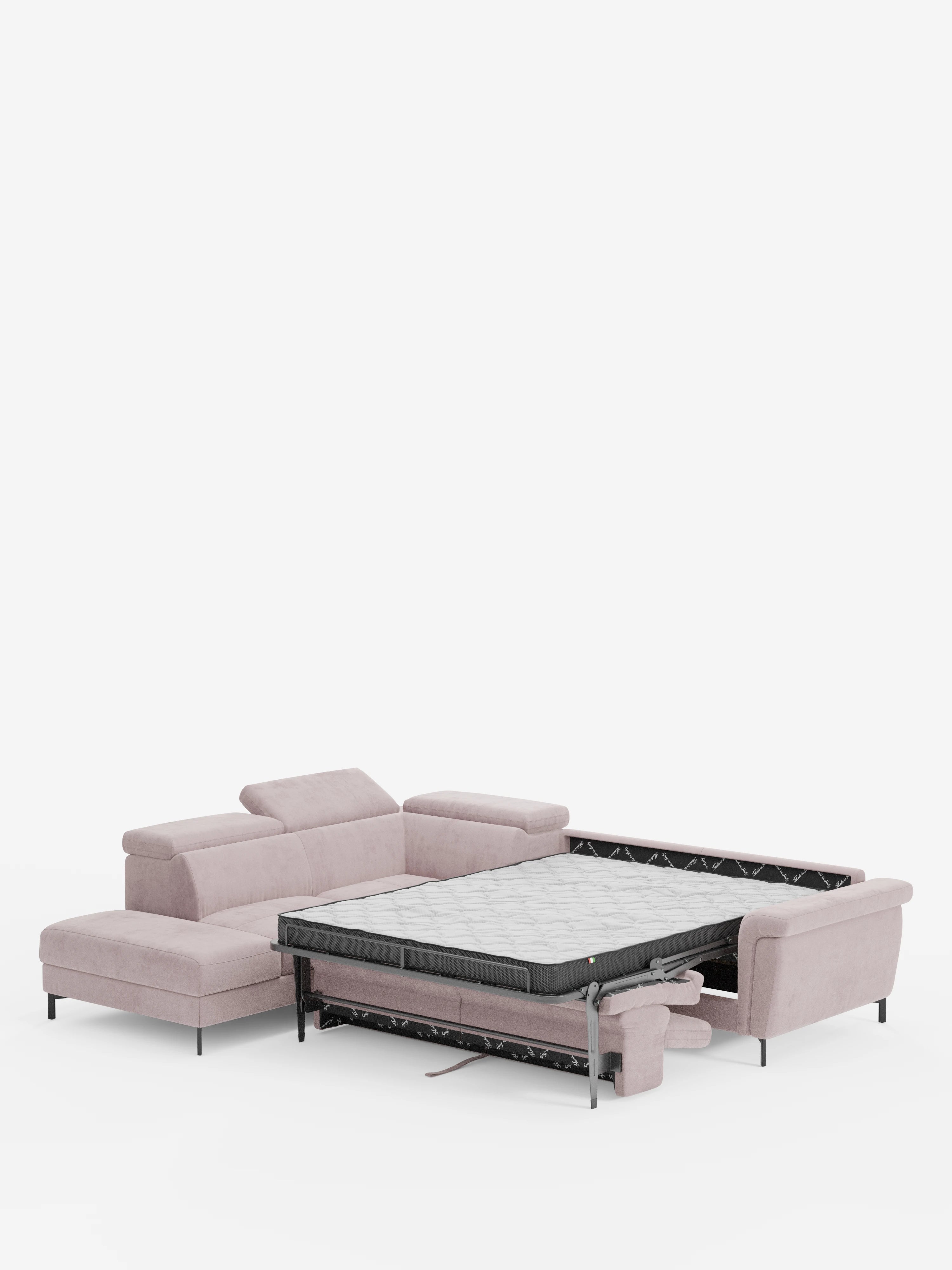 Capri canapé d'angle convertible avec Têtières Réglables et Matelas haute performance en Tissu Effet Velours Détachable T30