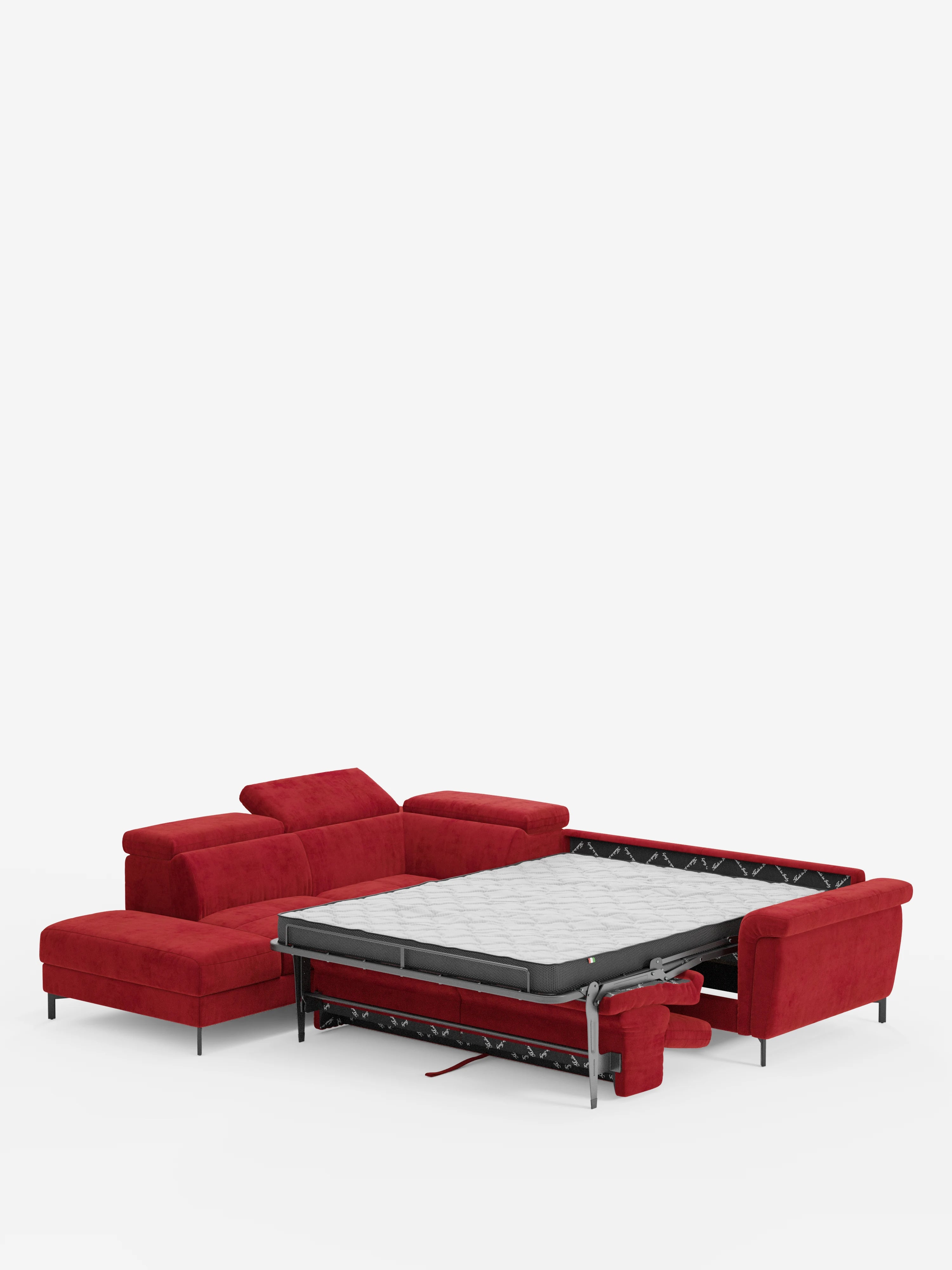 Capri canapé d'angle convertible avec Têtières Réglables et Matelas haute performance en Tissu Effet Velours Détachable T30