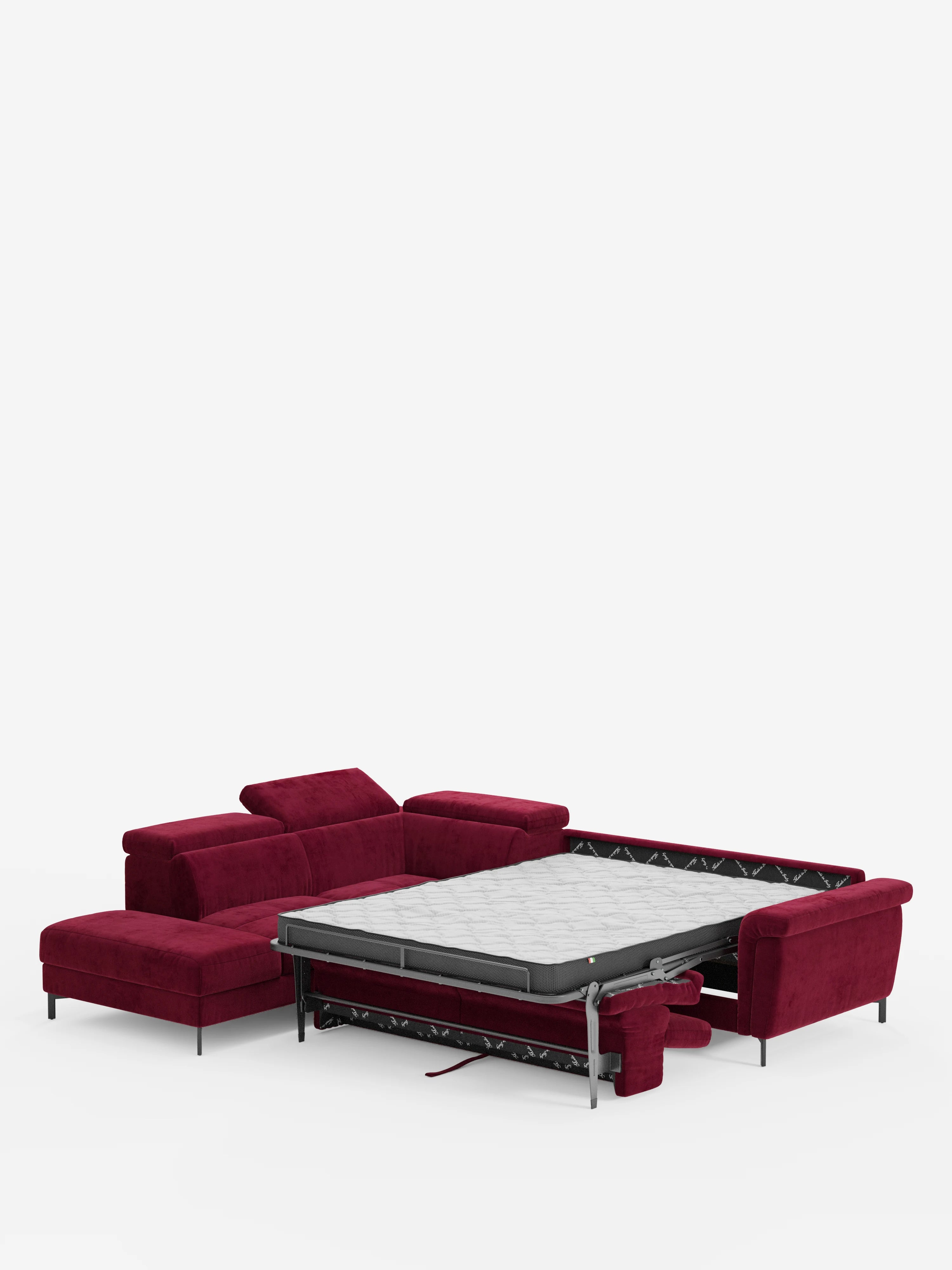 Capri canapé d'angle convertible avec Têtières Réglables et Matelas haute performance en Tissu Effet Velours Détachable T30