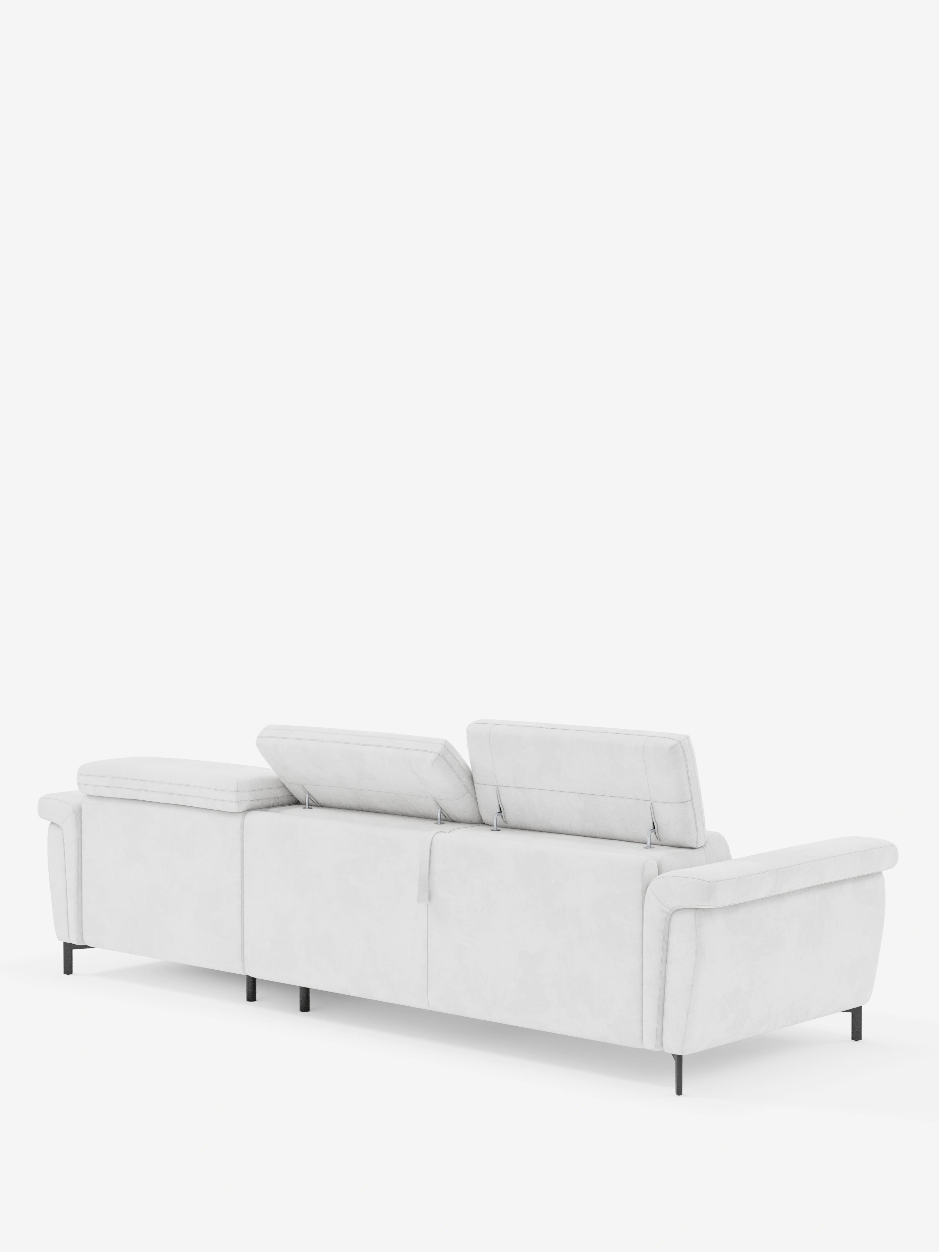 Capri canapé convertible avec méridienne coffre et têtières réglables - Tissu Effet Velours Détachable T30