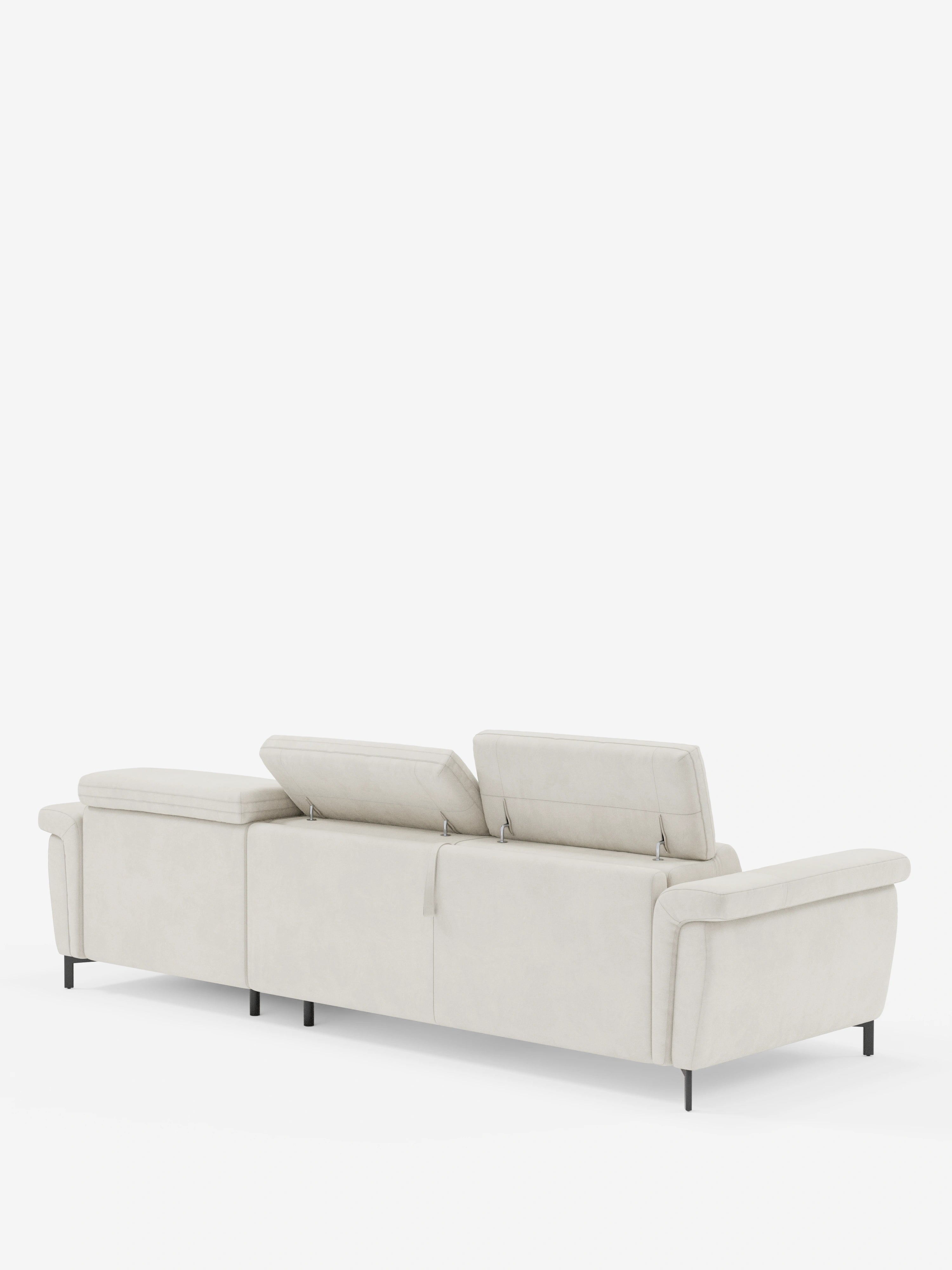 Capri canapé convertible avec méridienne coffre et têtières réglables - Tissu Effet Velours Détachable T30