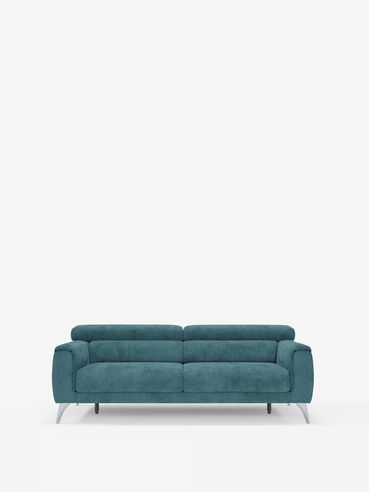 Il divano Caravaggio a 2 e 3 posti di Divani.Store, rivestito in elegante tessuto T31 resistente alle macchie, è caratterizzato da morbidi cuscini, ampi braccioli e raffinate gambe in metallo argentato. Questo divano moderno offre sedute estensibili e poggiatesta regolabili per un comfort ancora maggiore, in grado di ospitare comodamente tre persone grazie al suo design minimalista e contemporaneo, al profilo ribassato e alle linee pulite.