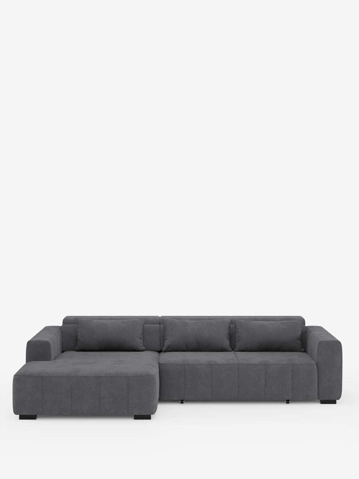 Doric Canapé d’angle avec méridienne et assises extensibles avec relax électrique - appuie-têtes inclinables en tissu anti-taches T23