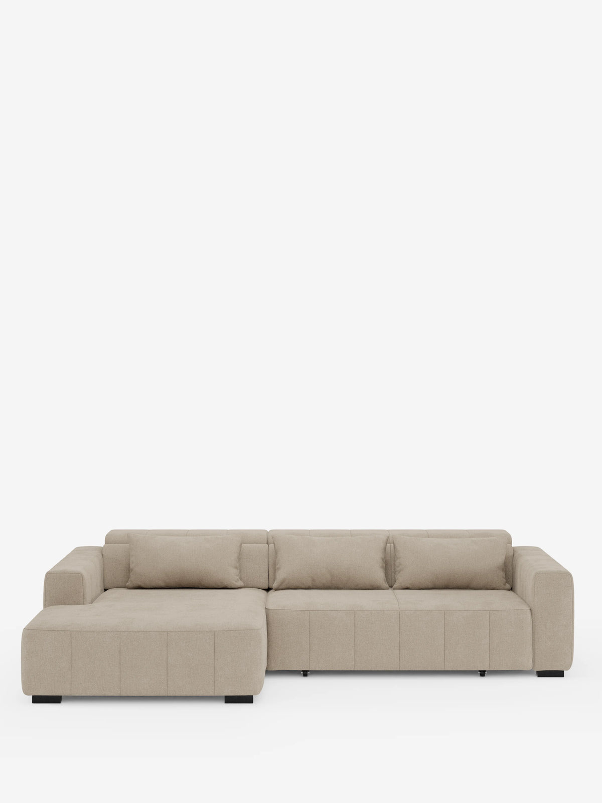 Doric Canapé d’angle avec méridienne et assises extensibles avec relax électrique - appuie-têtes inclinables en tissu anti-taches T23