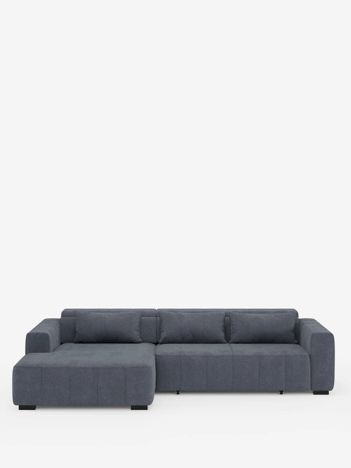 Doric Canapé d’angle avec méridienne et assises extensibles avec relax électrique - appuie-têtes inclinables en tissu anti-taches T23