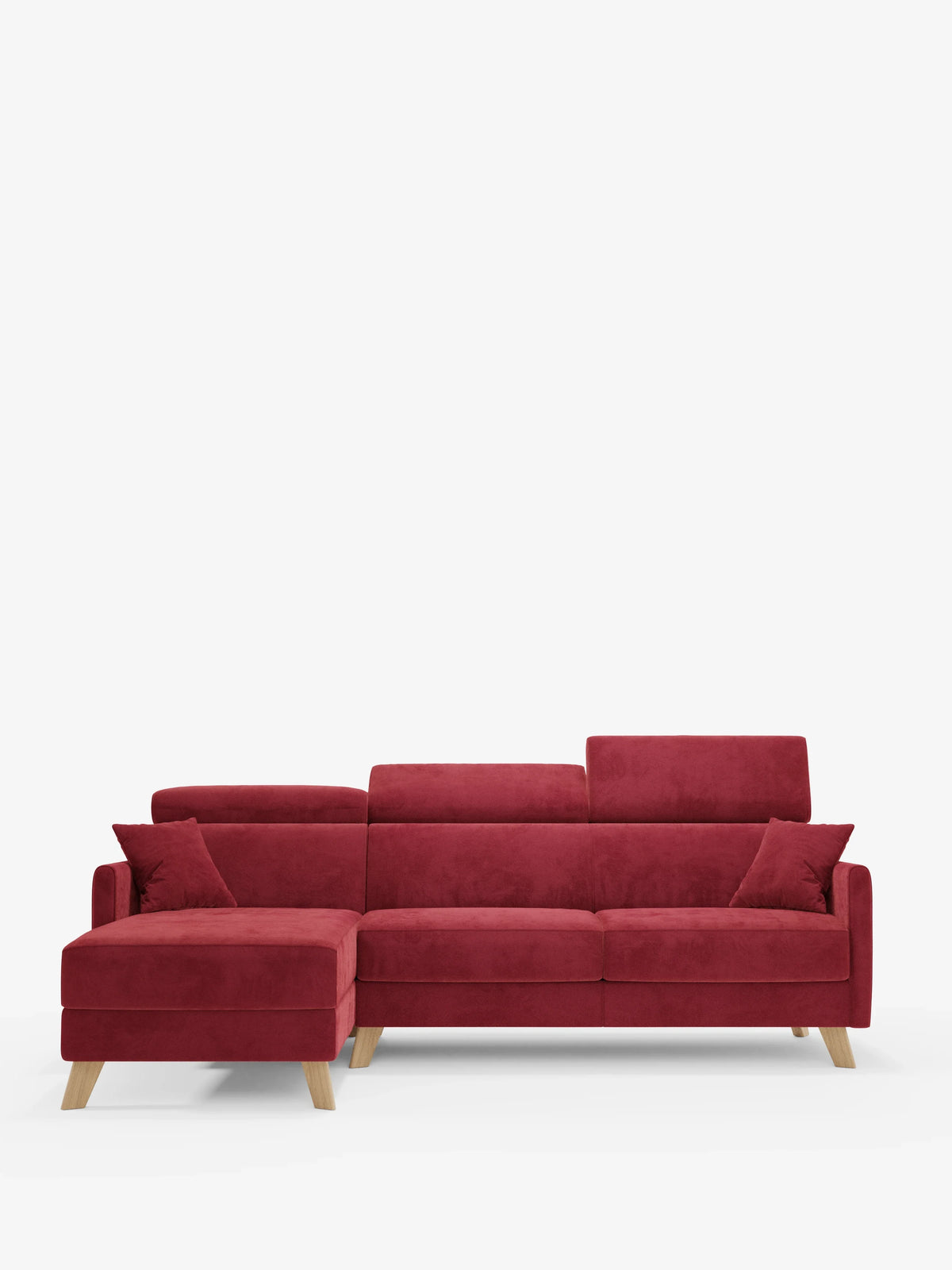 Francy canapé-lit d’angle déhoussable - méridienne coffre et appuie-têtes inclinables en tissu détachant T30