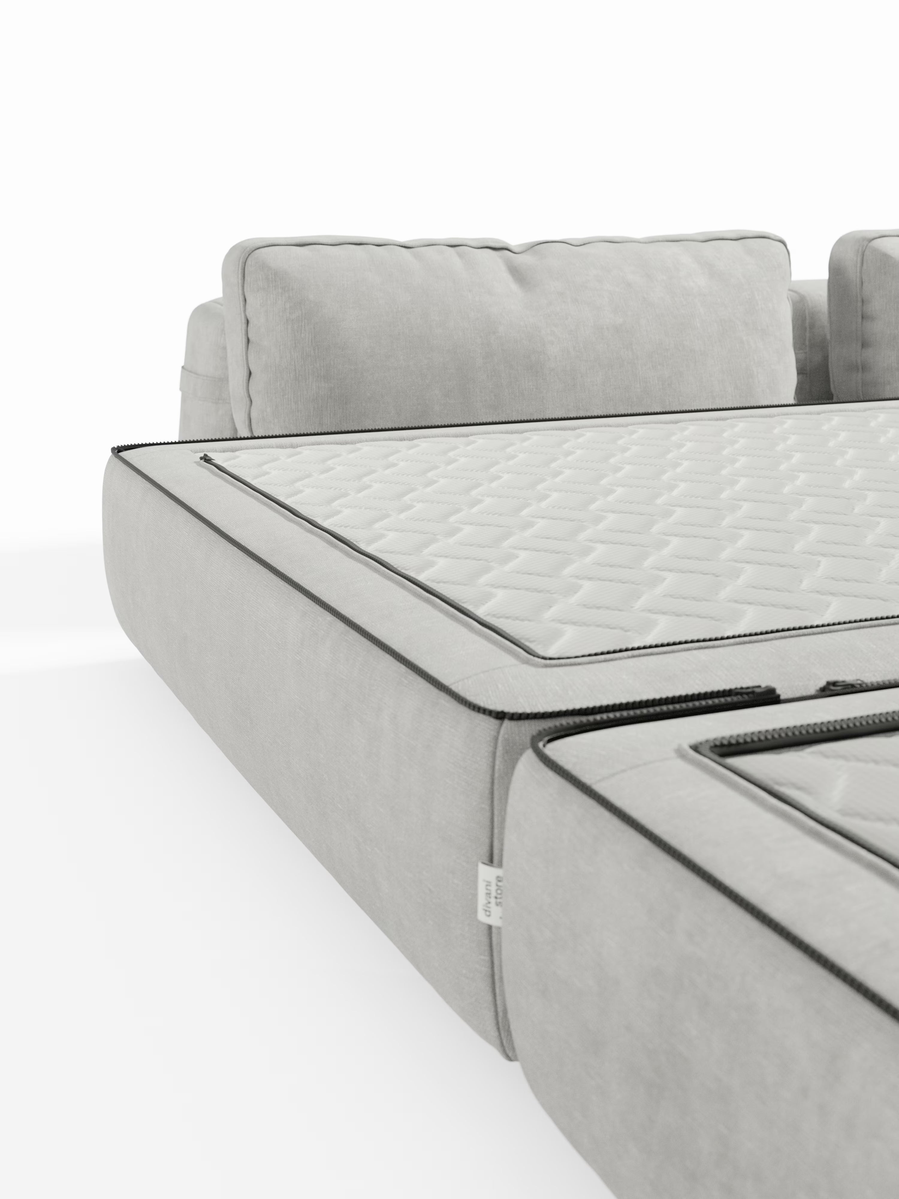 Rift divano letto matrimoniale 2 posti e 3 posti con schienali mobili - materasso alto 24 cm e memory foam in tessuto smacchiabile T31