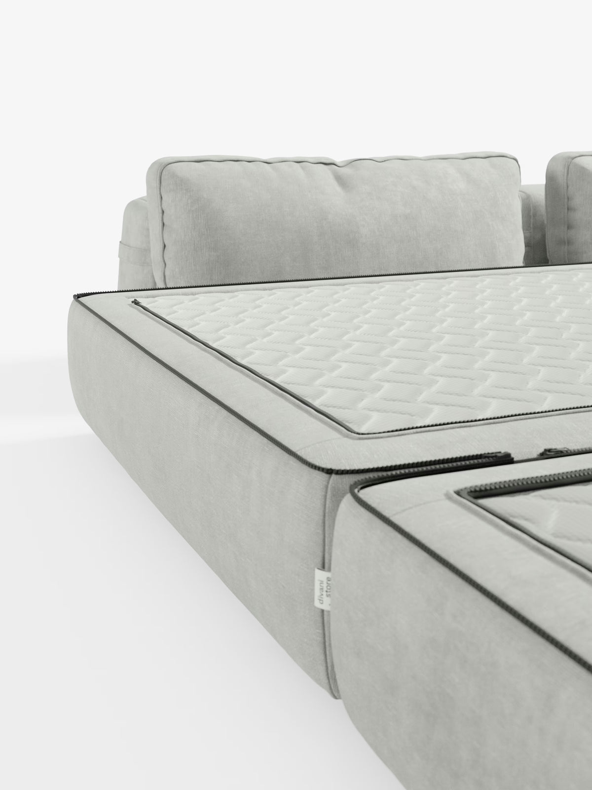 Rift divano letto matrimoniale 2 posti e 3 posti con schienali mobili - materasso alto 24 cm e memory foam in tessuto smacchiabile T31