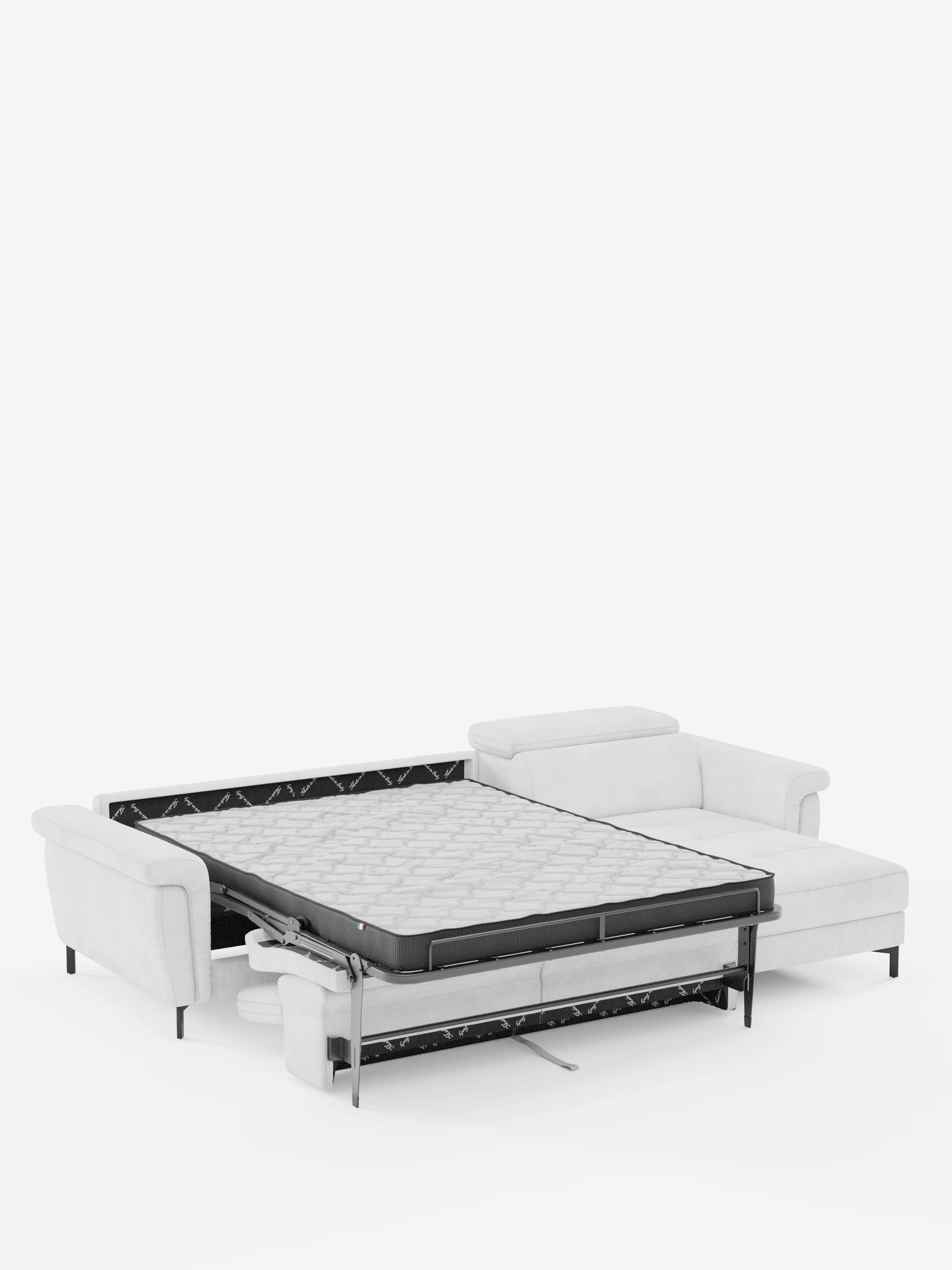 Capri canapé convertible avec méridienne coffre et têtières réglables - Tissu Effet Velours Détachable T30