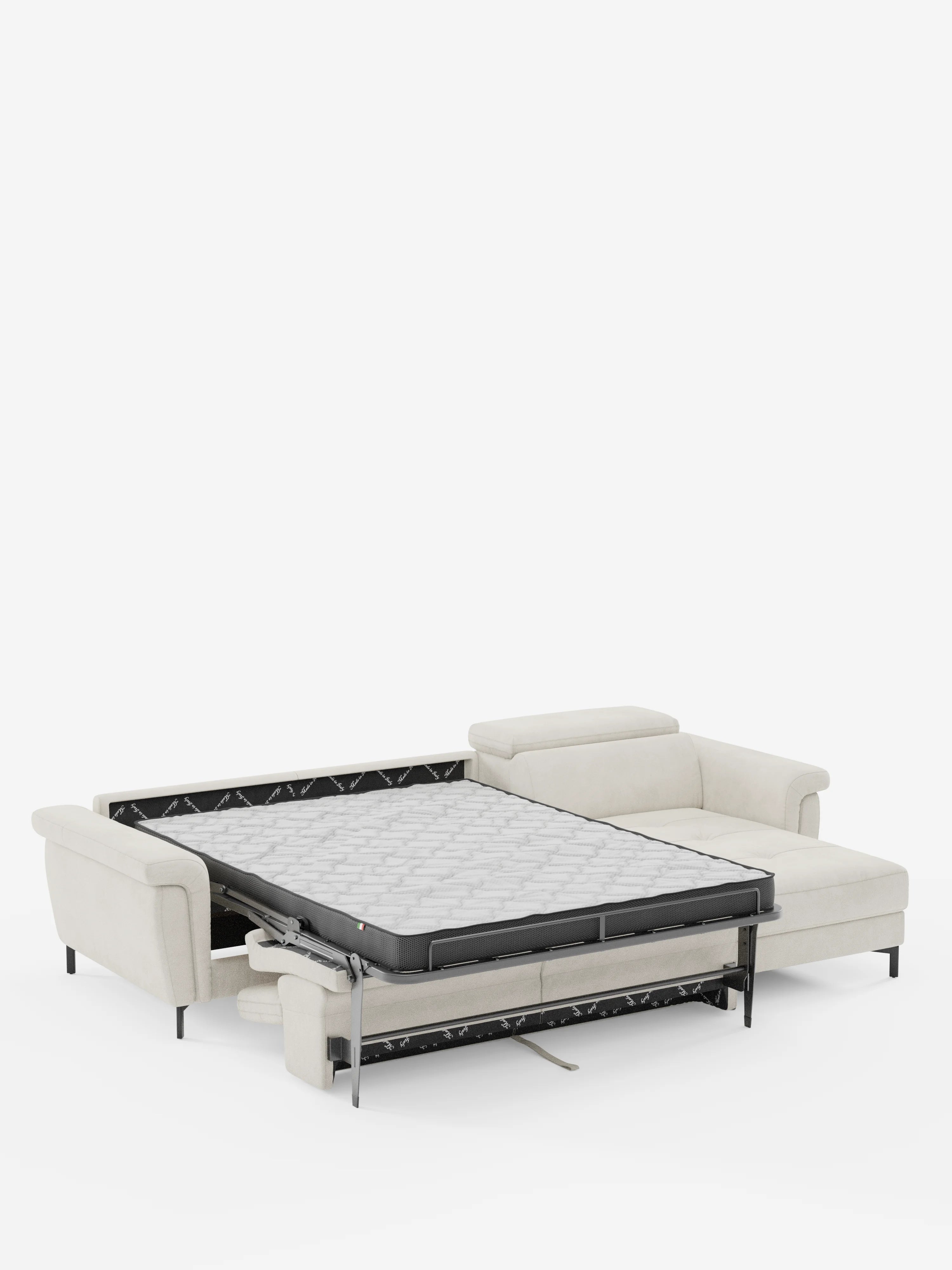 Capri canapé convertible avec méridienne coffre et têtières réglables - Tissu Effet Velours Détachable T30