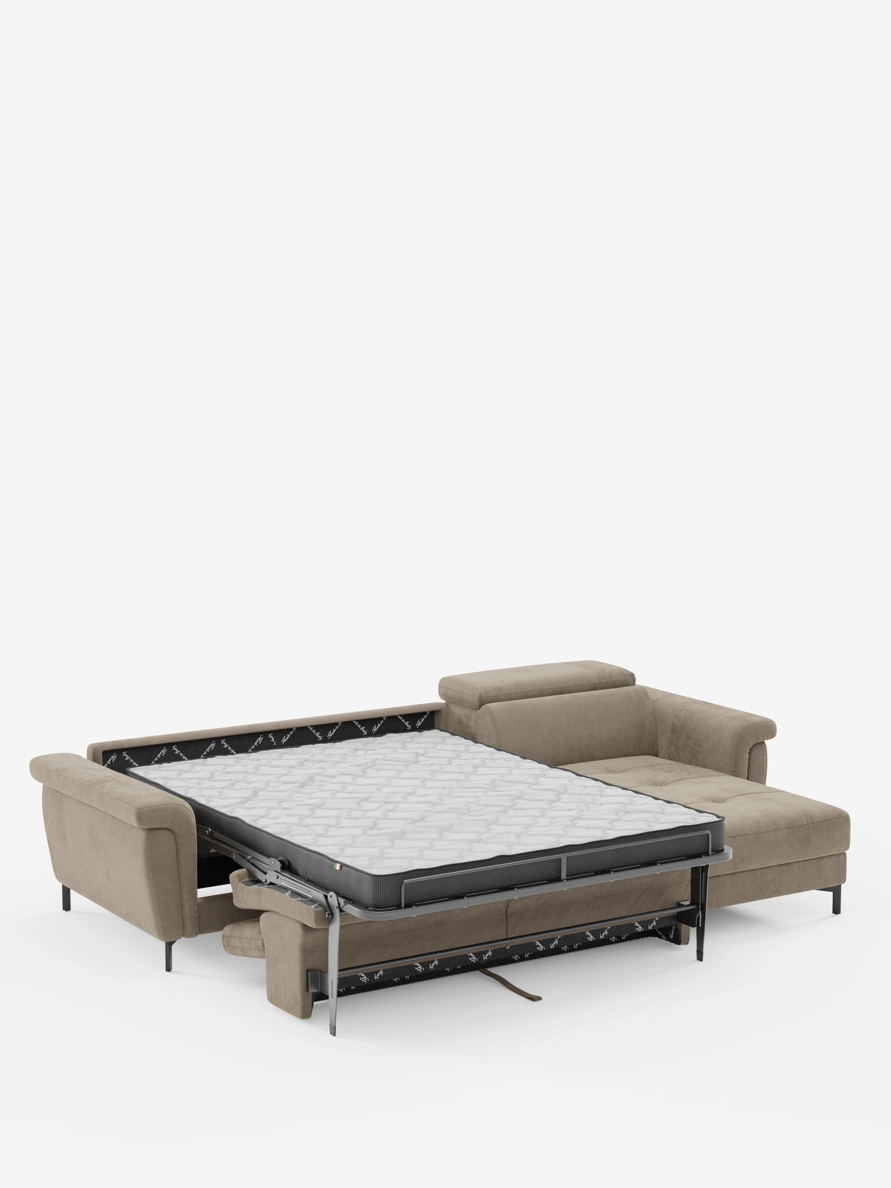 Capri canapé convertible avec méridienne coffre et têtières réglables - Tissu Effet Velours Détachable T30