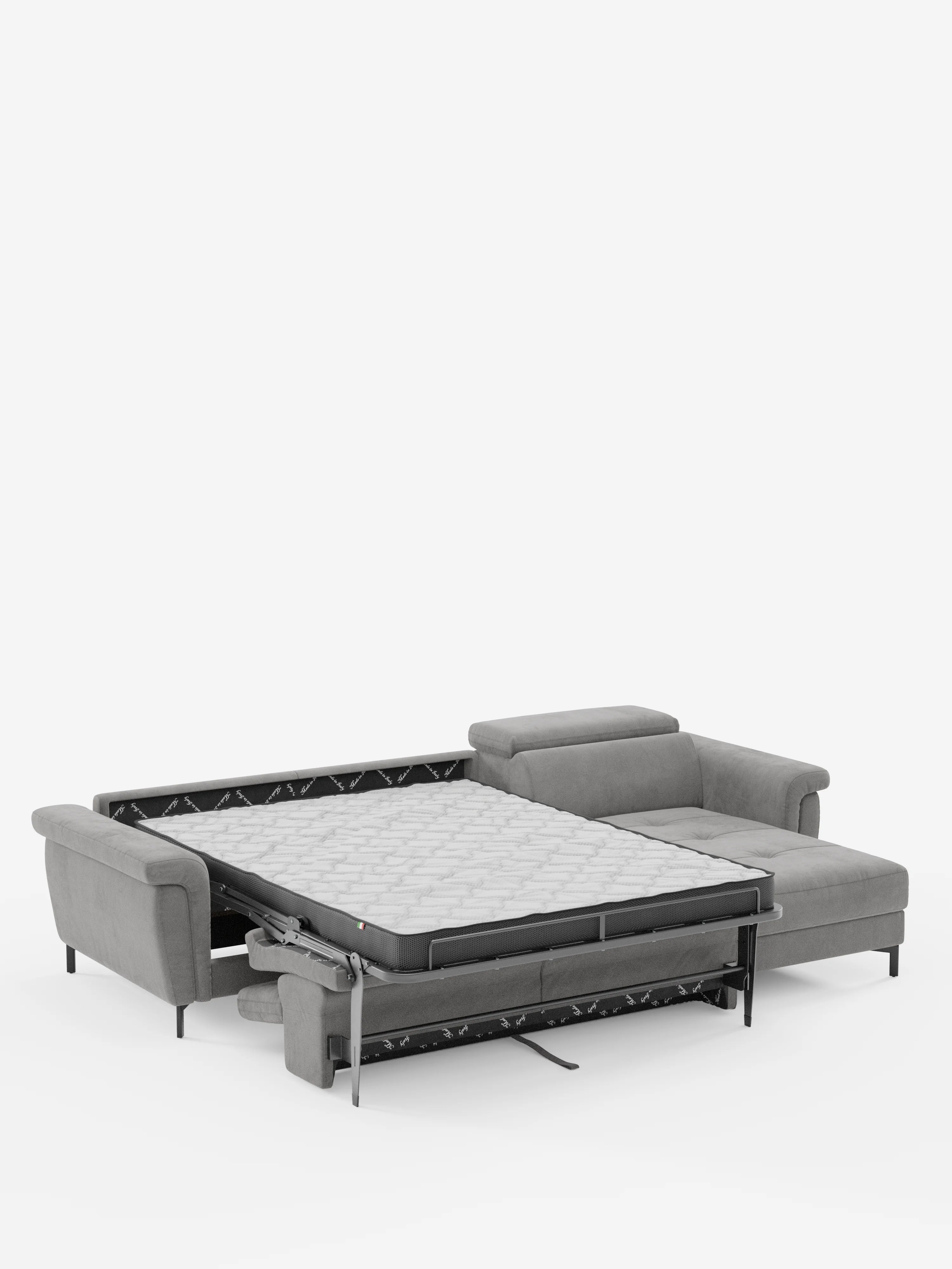 Capri canapé convertible avec méridienne coffre et têtières réglables - Tissu Effet Velours Détachable T30