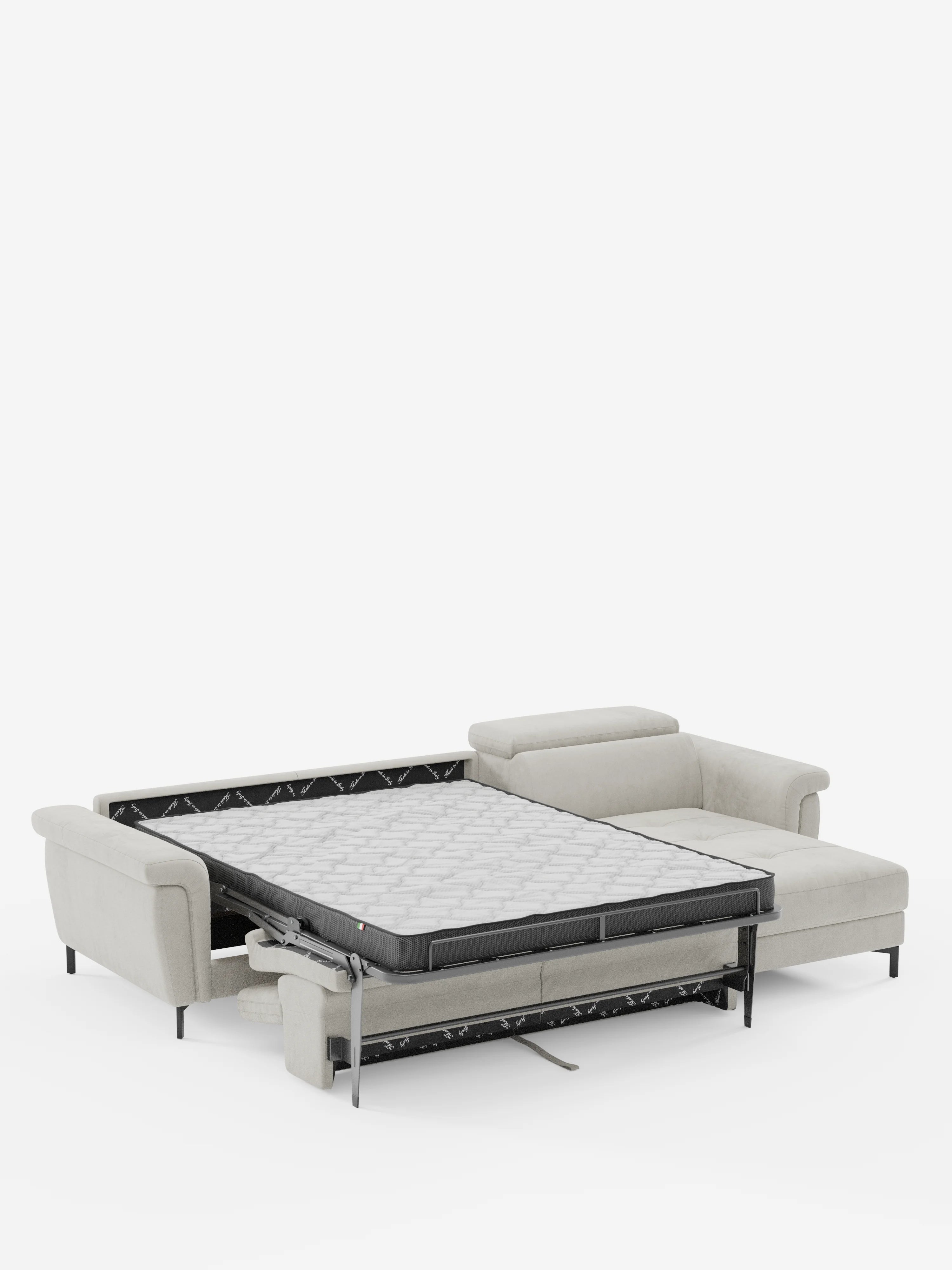 Capri canapé convertible avec méridienne coffre et têtières réglables - Tissu Effet Velours Détachable T30